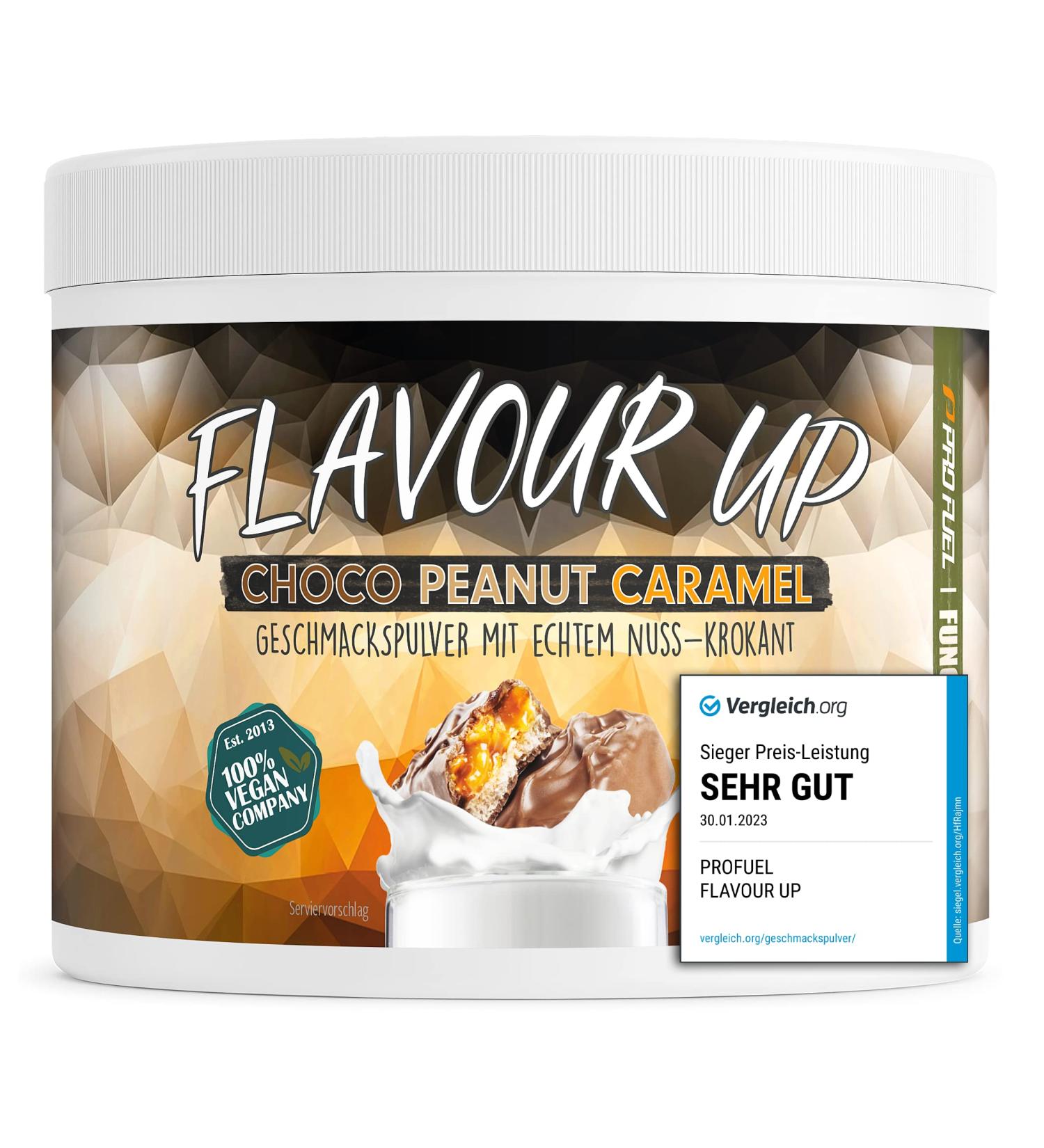 Taste Powder Choco Peanut Caramel 250g | Delicious Low-Calorie Flavor Enhancer for Food & Drinks - Only 11 kcal/Portion - Buy Online on GoSupps.com