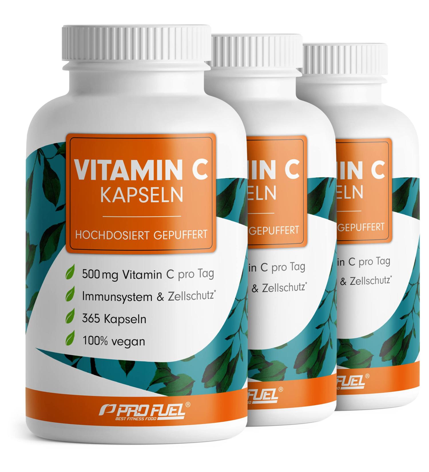 Vitamin C High Dose 500mg - 1095 Vegan Capsules | Calcium Ascorbate No Additives Lab Tested - Buy Online on GoSupps.com