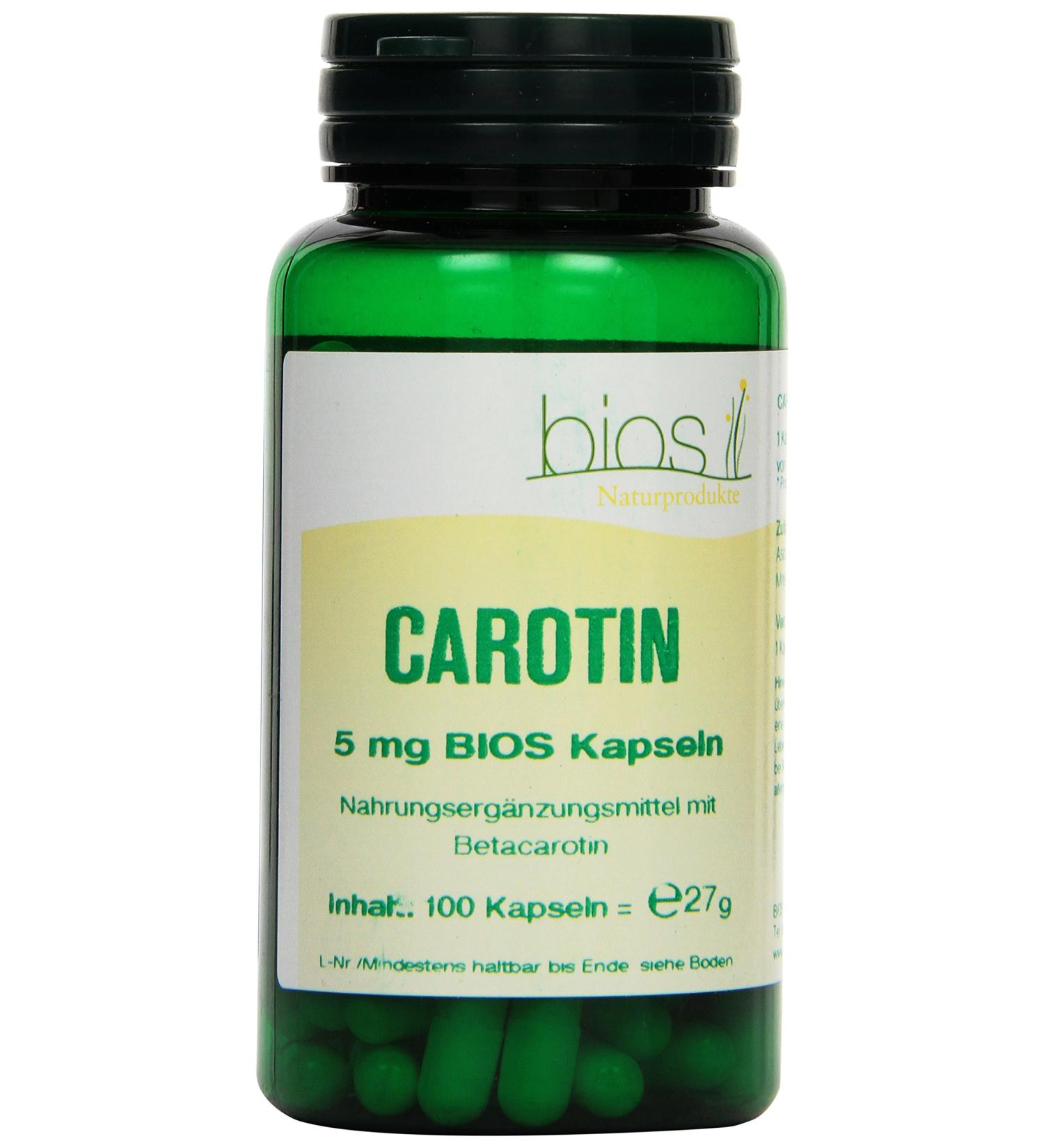 Bios Carotene 5 mg - 100 Capsules | Premium Antioxidant for Healthy Skin & Vision - Fast International Shipping - Buy Online on GoSupps.com