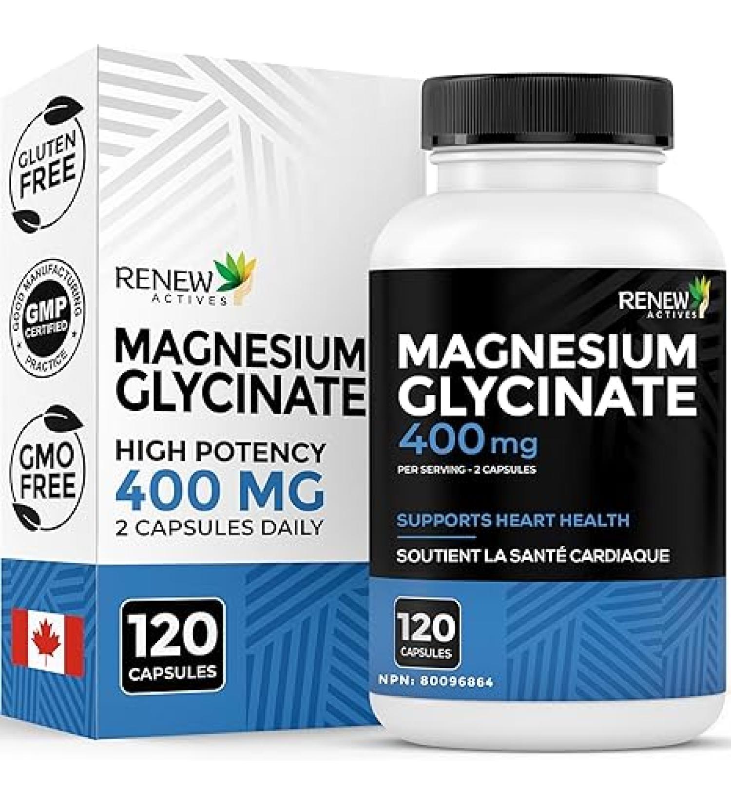 Renew Actives Magnesium Bisglycinate Supplement - 120 Capsules - Buy Online on GoSupps.com