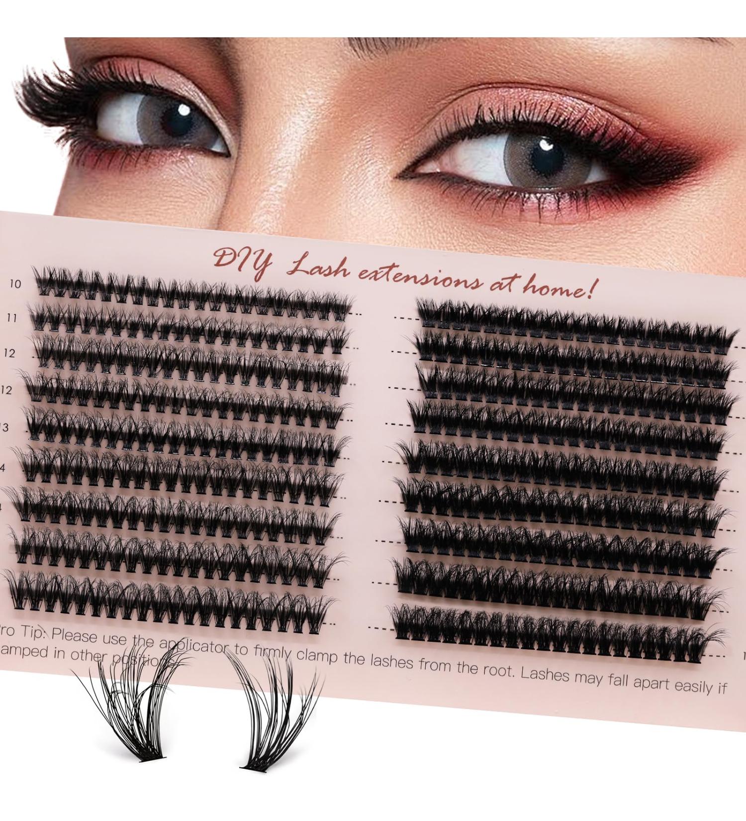Pretty Memory 360Pcs Fluffy Cluster Lashes - 40D/60D Thick Mink Eyelash Extensions 10-16mm - 3D Effect DIY Eyelash Clusters (CC Curl) - International Shipping - Buy Online on GoSupps.com