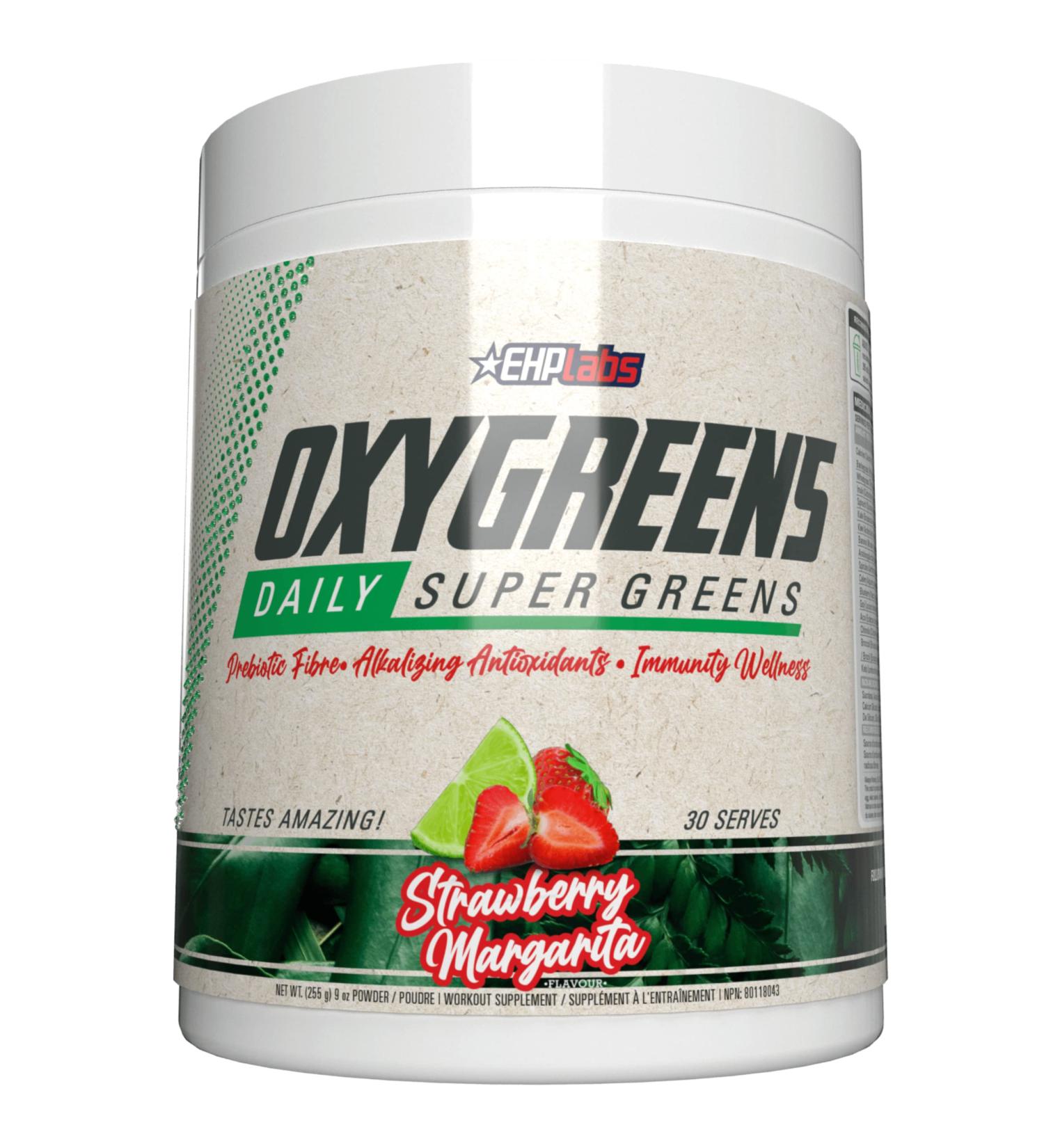 EHPlabs OxyGreens Super Greens Powder - Spirulina & Chlorella Superfood Green Juice Powder & Greens Supplements with Prebiotic Fibre Antioxidants & Immunity Support 30 Serves (Strawberry Margarita) Strawberry Margarita 30 Servings - Buy Online on GoSupps.com