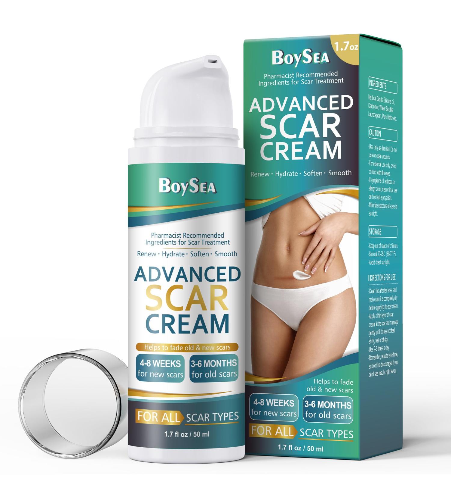 Buy Advanced Scar Cream - 1.76 oz | Effective Treatment for Keloids C-Section Surgery Burns & Acne | Fast Fading for Old/New Scars - International Shipping Available - Buy Online on GoSupps.com