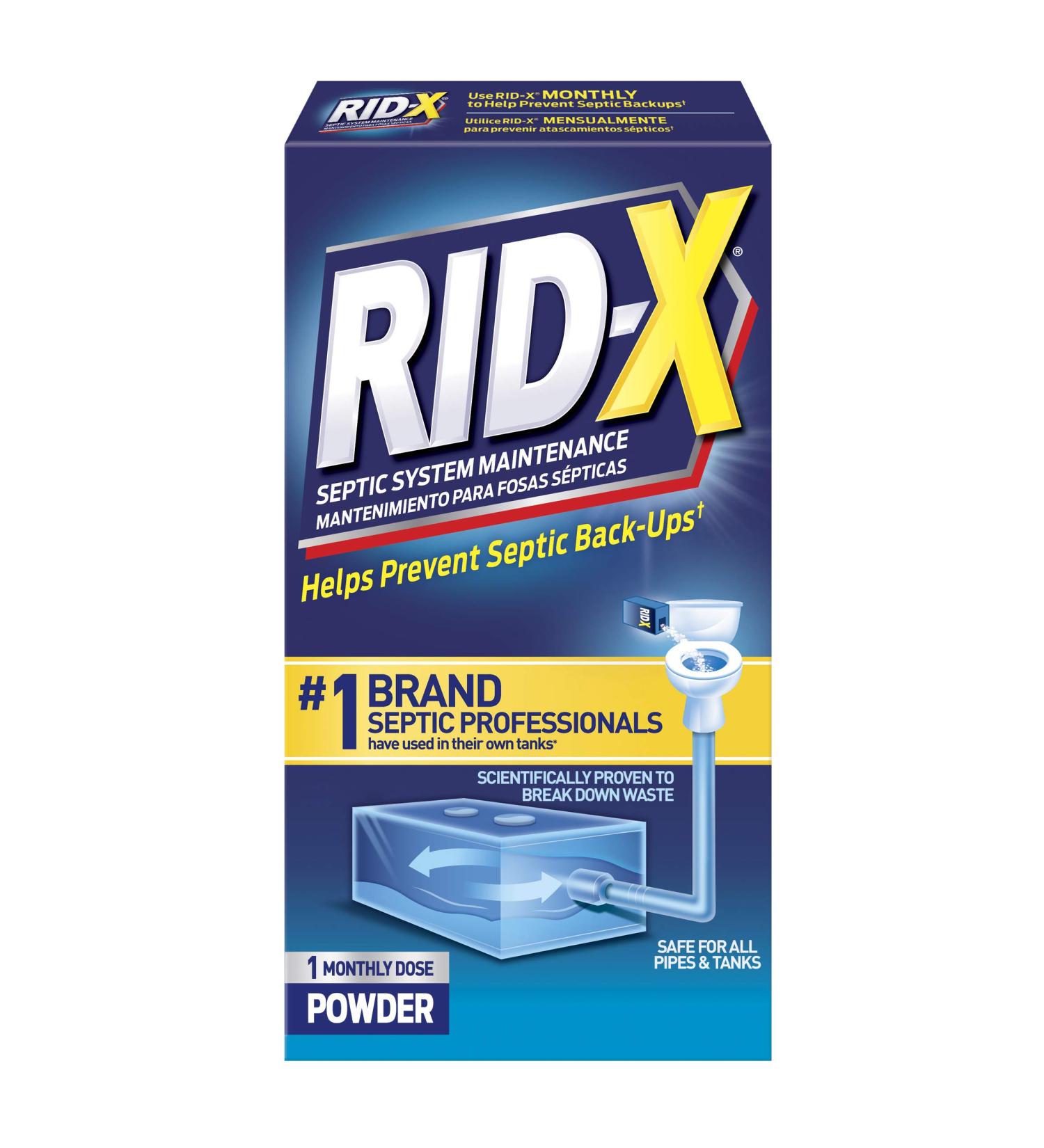 RID-X Septic Treatment Powder - 1 Month Supply (9.8 oz) - Buy Online on GoSupps.com