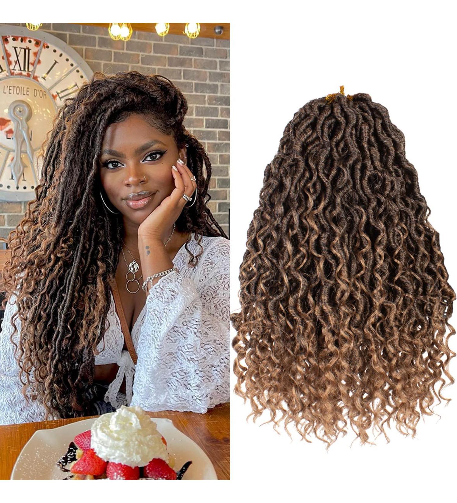 14 Inch Boho Faux Locs Goddess Locs Pre-Looped Soft Crochet Hair T27 - Pack of 8 - Buy Online on GoSupps.com