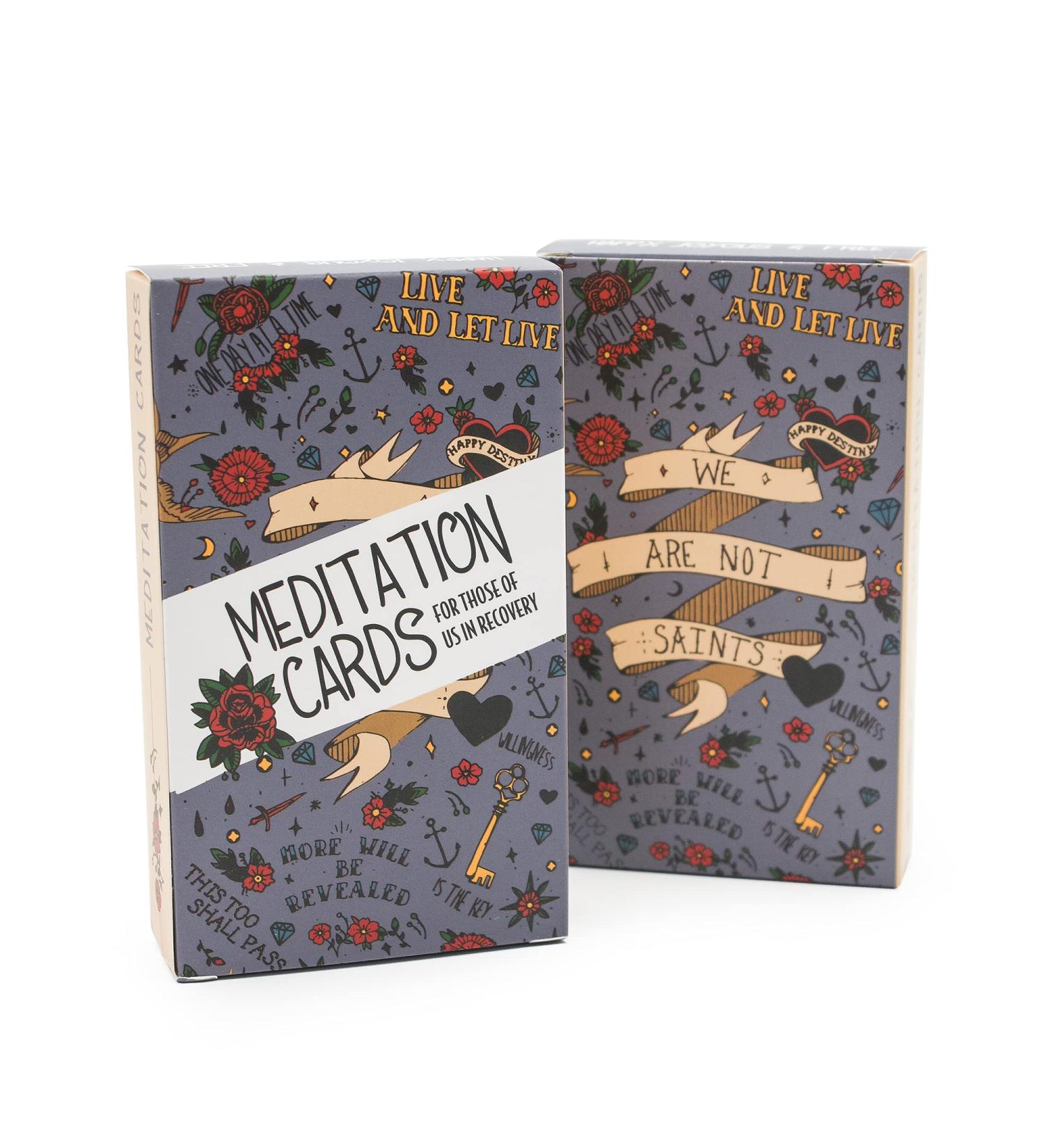 Sober Meditation Cards (Grey) - 50 Stress Relief Mindfulness Slogans - Compact Sobriety Gifts for Men & Women - Buy Online on GoSupps.com