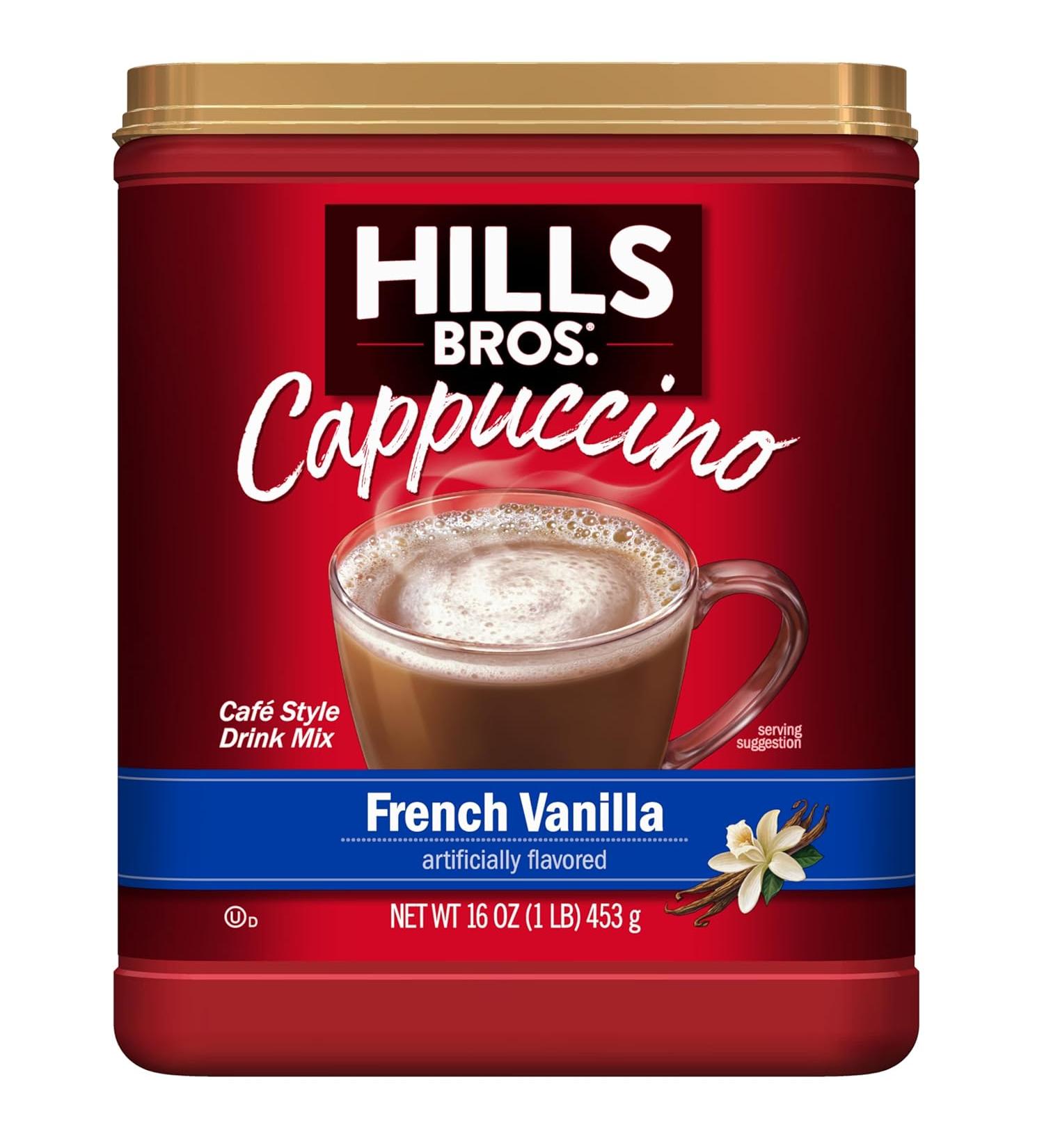 Hills Bros Instant Cappuccino Mix - French Vanilla - 16 Oz - Buy Online on GoSupps.com