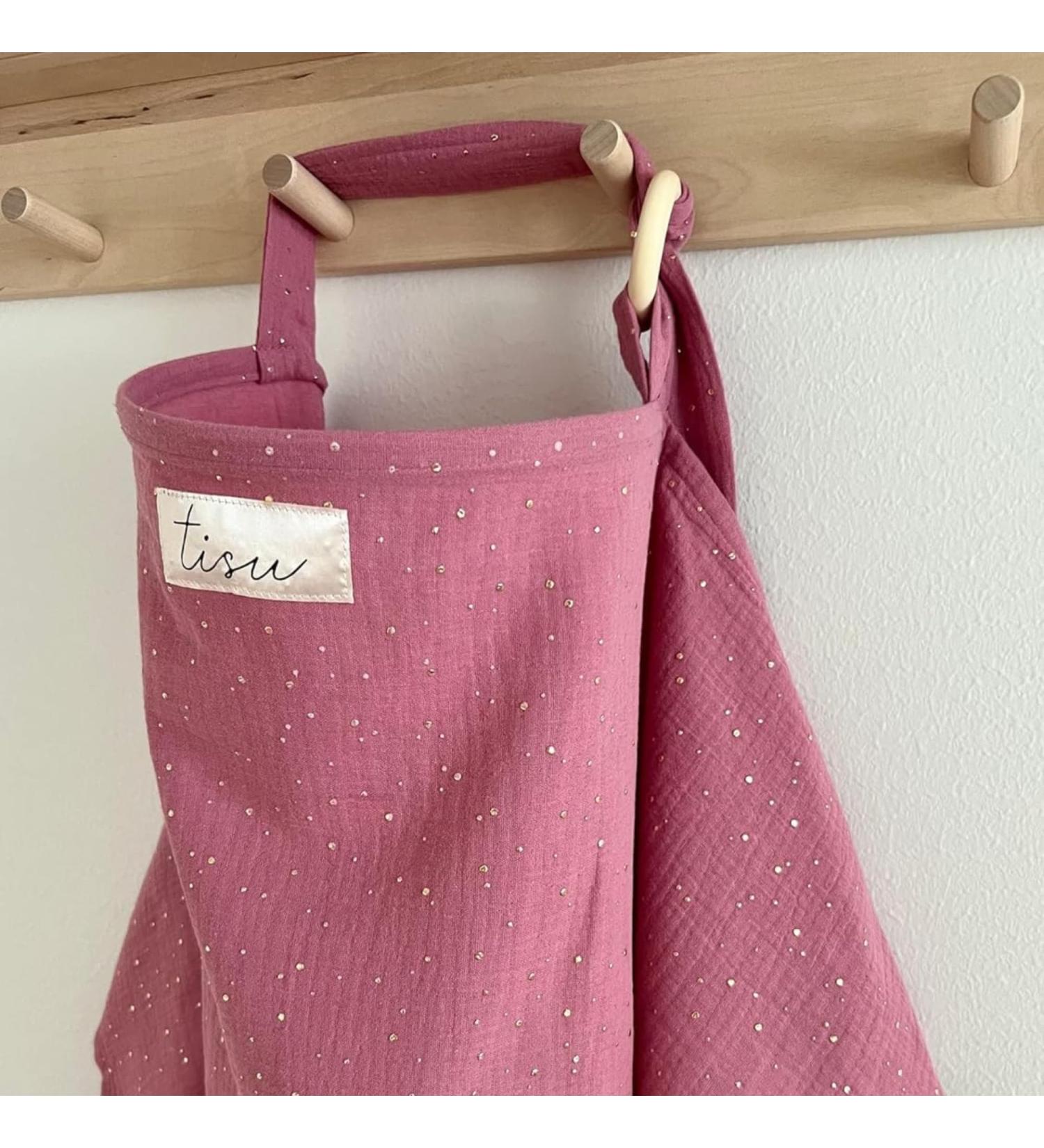 Nursing Cover for Baby Breastfeeding & Pumping | Multi-Use Car Seat Stroller Cover | Organic Muslin Cotton | TISU Mauve Pink - Buy Online on GoSupps.com