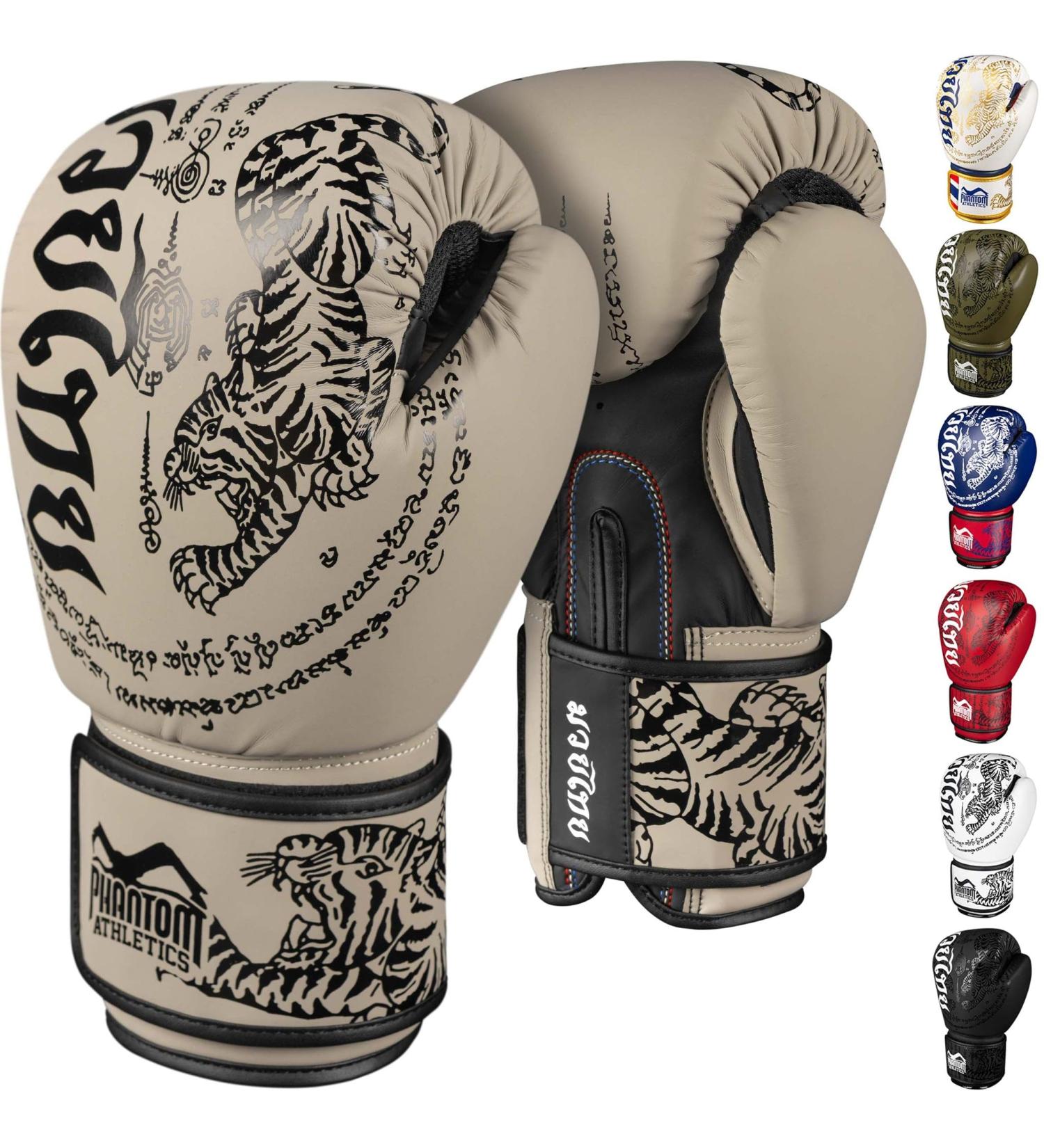 Phantom Athletics Boxing gloves Men - Muay Thai |MMA and kickbox |10-16oz Boxing Gloves for martial arts |Box gloves men women and children beige 12 oz