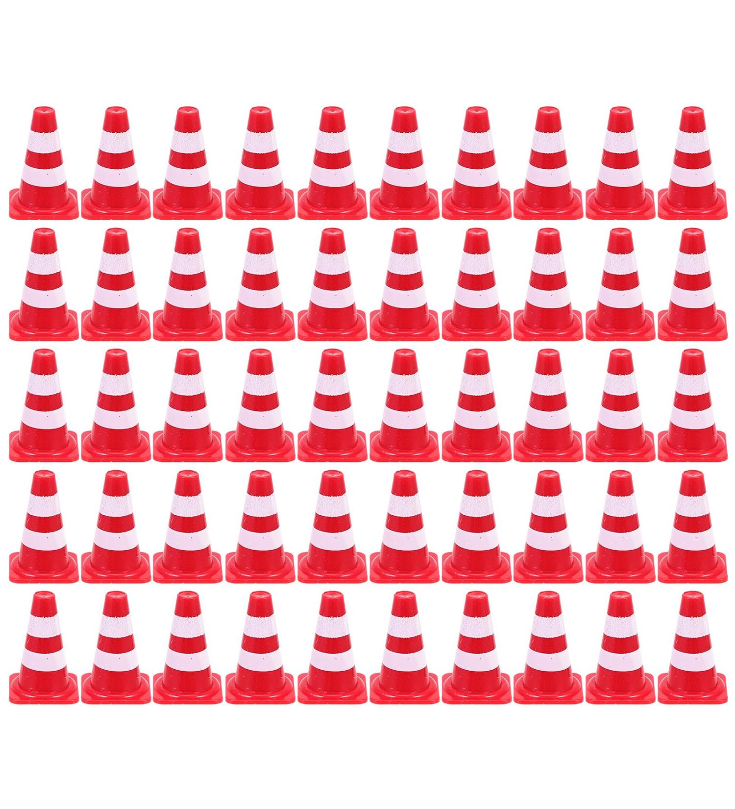 Toyandona 50 Mini Traffic Cone Set - Kids Warning Cones & Fairy Garden Accessories - Perfect Gift for Dollhouse & Mini Landscape Decoration - Buy Online on GoSupps.com