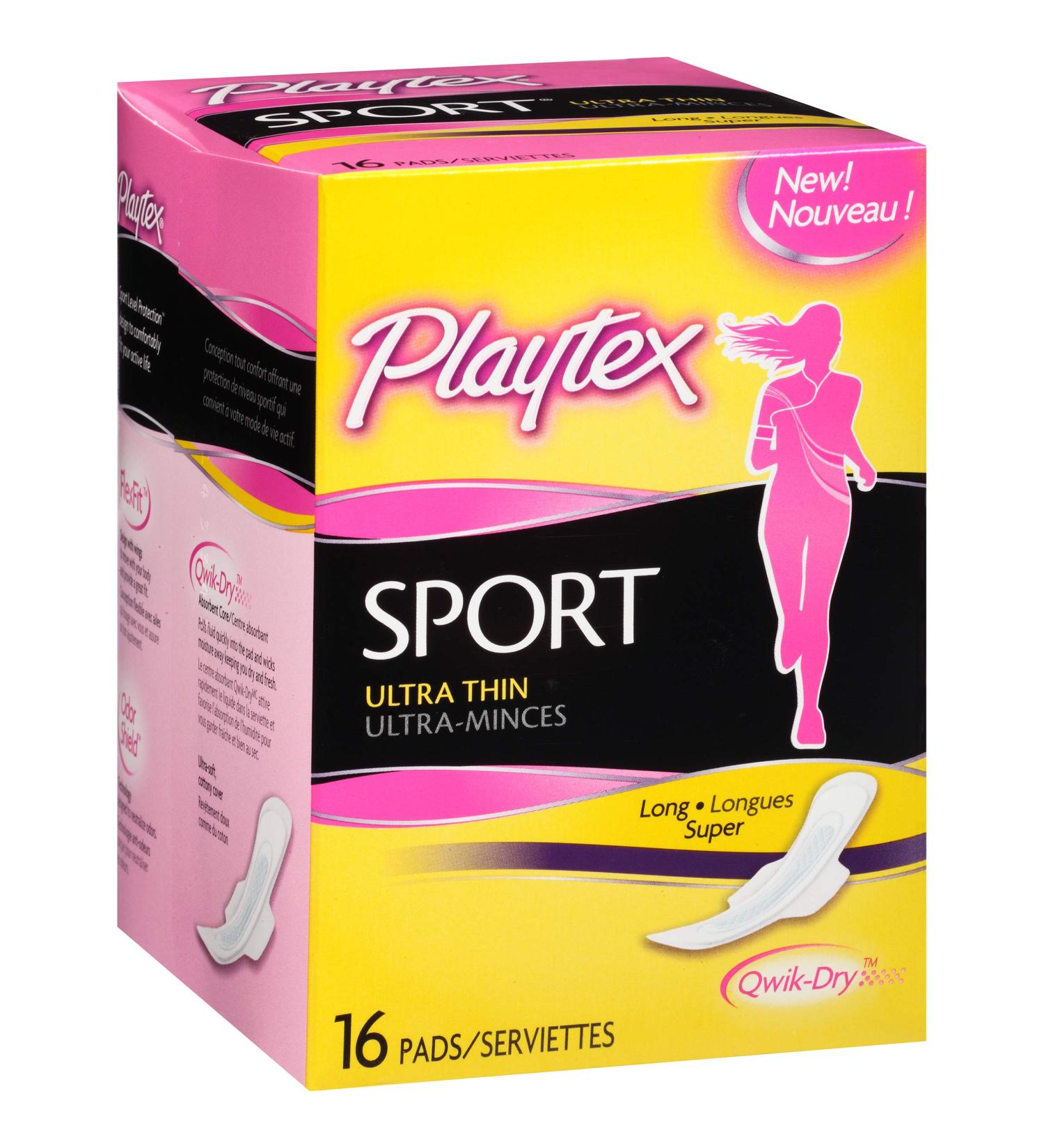 Playtex Sport Ultra Thin Long Super 16 Pads