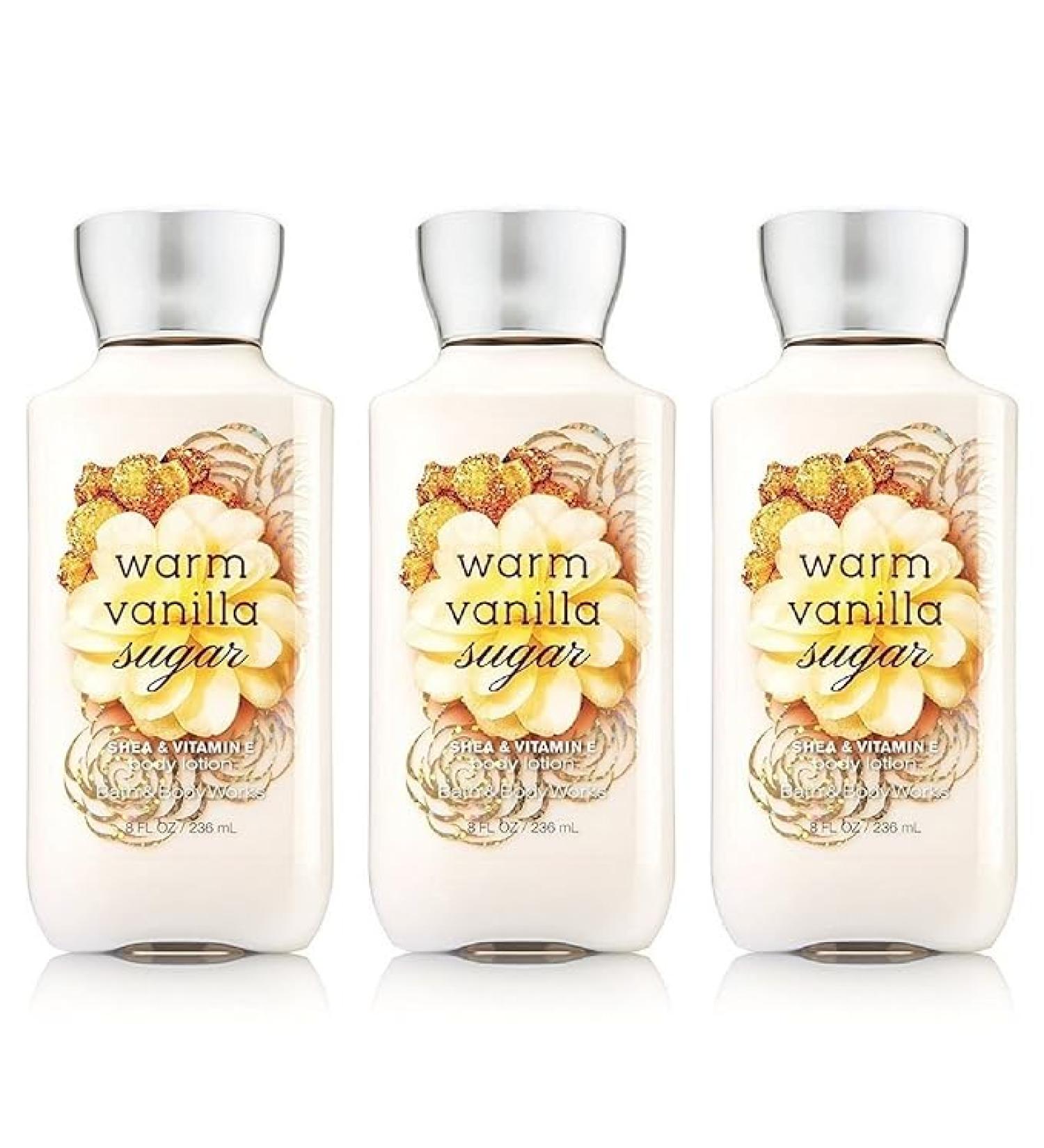 Bath and Body Works WARM VANILLA SUGAR Body Lotion 8 FL OZ (3 Pack)