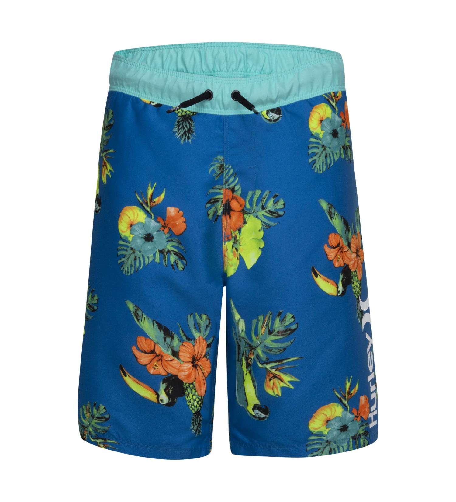 Hurley Boys Hrlb Parrot Floral Pull On SWM Board Shorts - 12 Years - Neptune Blue | Shop Internationally & Enjoy Fast Shipping - Buy Online on GoSupps.com