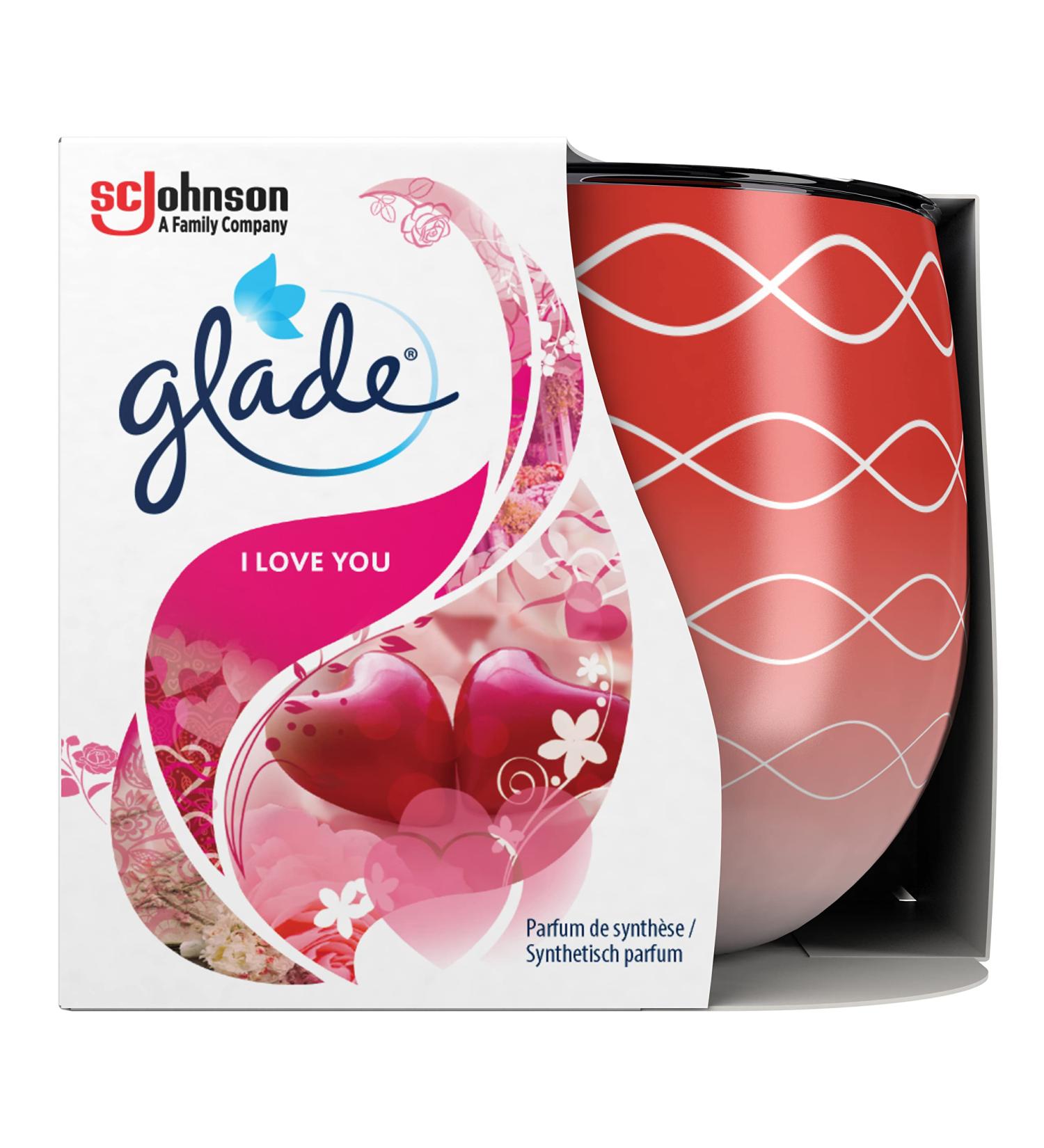 Glade Scented Candle Set - I Love You Fragrance with Essential Oils - 6 Pack (120g Each) | Decorative Foil - Buy Online on GoSupps.com