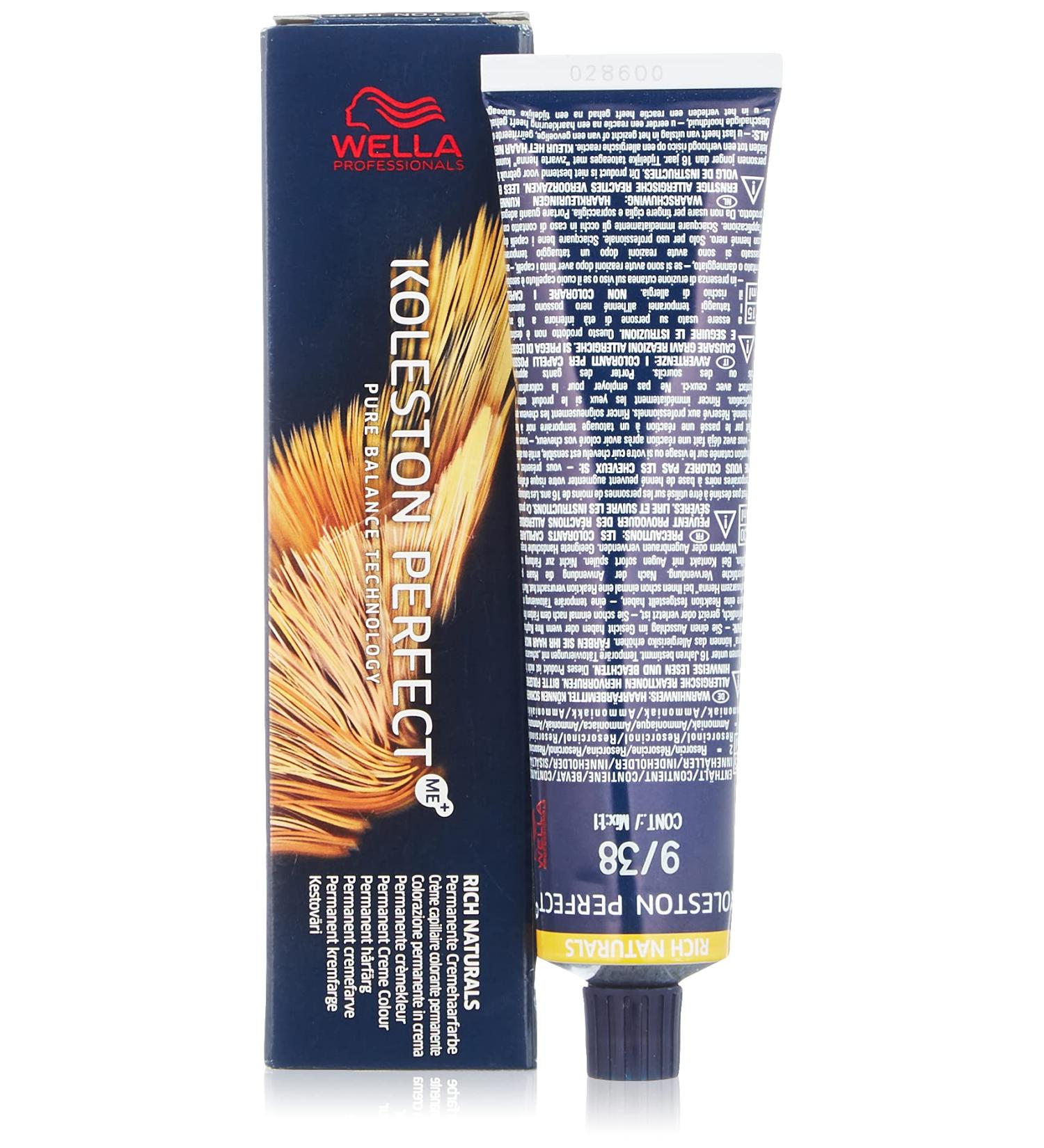 WELLA Koleston Perfect Me+ Rich Naturals Light Blonde Gold-Perl Hair Colour Cream 9/38 - 60ml - Buy Online on GoSupps.com