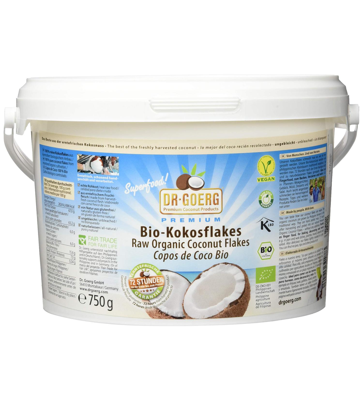 Buy Dr.Goerg Premium Organic Coconut Flakes - 750g | International Shipping Available - Buy Online on GoSupps.com