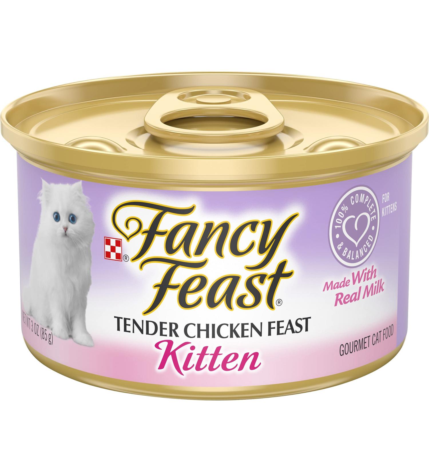 Fancy Feast Purina Kitten Chicken Wet Cat Food 3 oz, 24 Pack - Buy Online on GoSupps.com