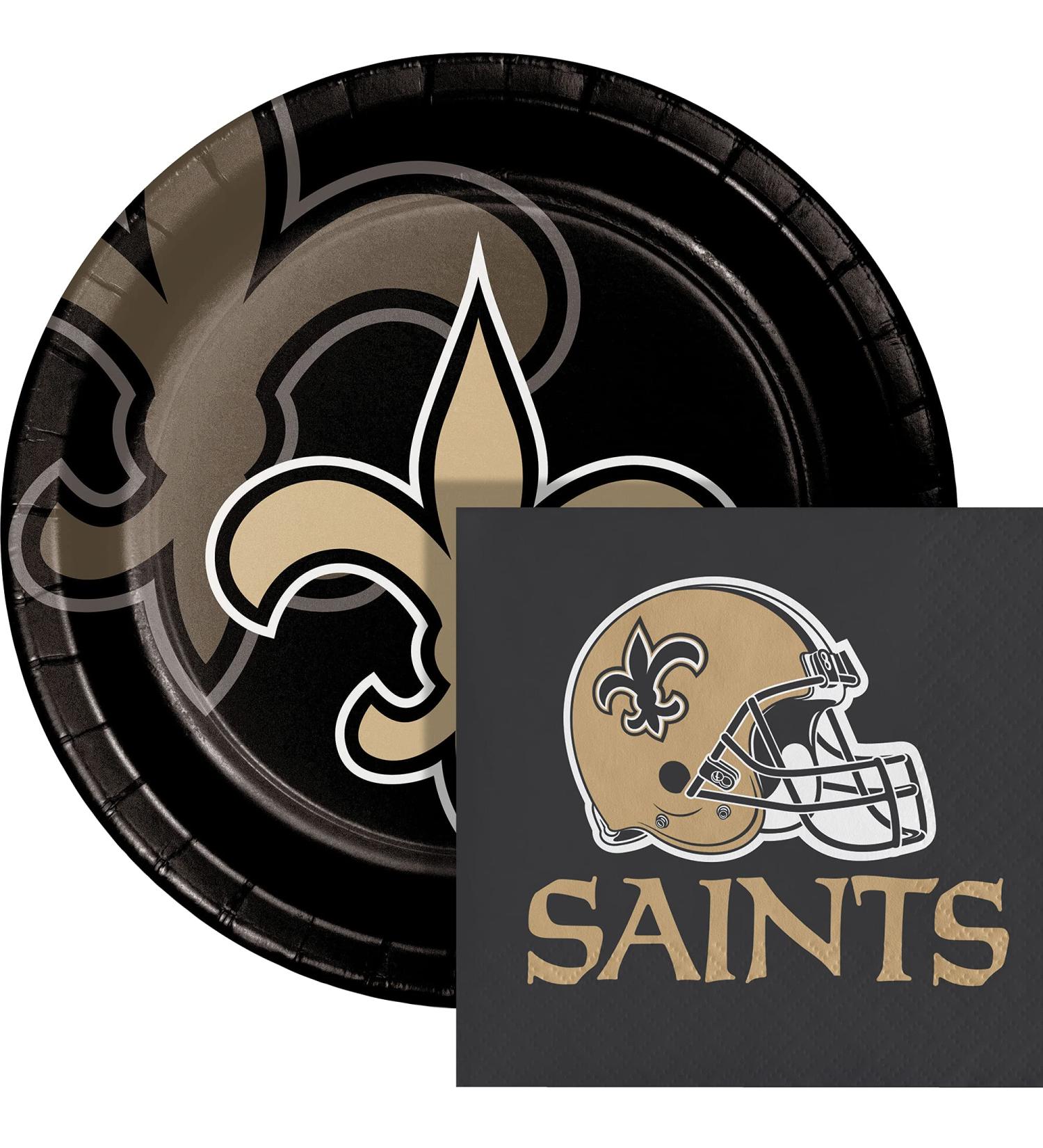 New Orleans Saints Party Kit | 48 ct Paper Plates & Napkins by Trendware - Buy Online on GoSupps.com
