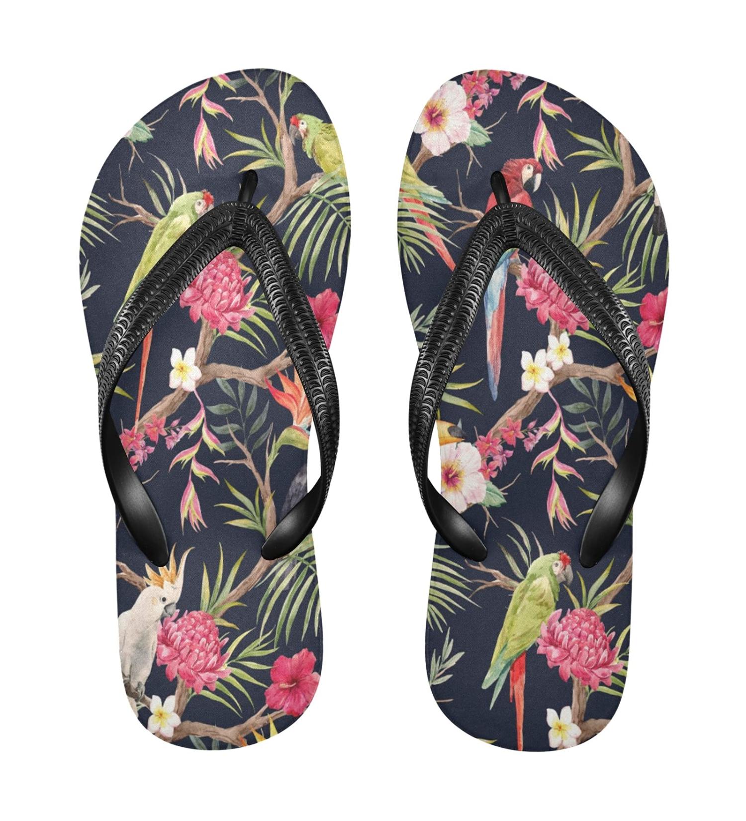 Buy Mnsruu Jungle Palm Flip Flops | Stylish Multi-Colored Sandals for Men & Women | Home Slippers for Hotel Spa & Travel - XS Size - Buy Online on GoSupps.com