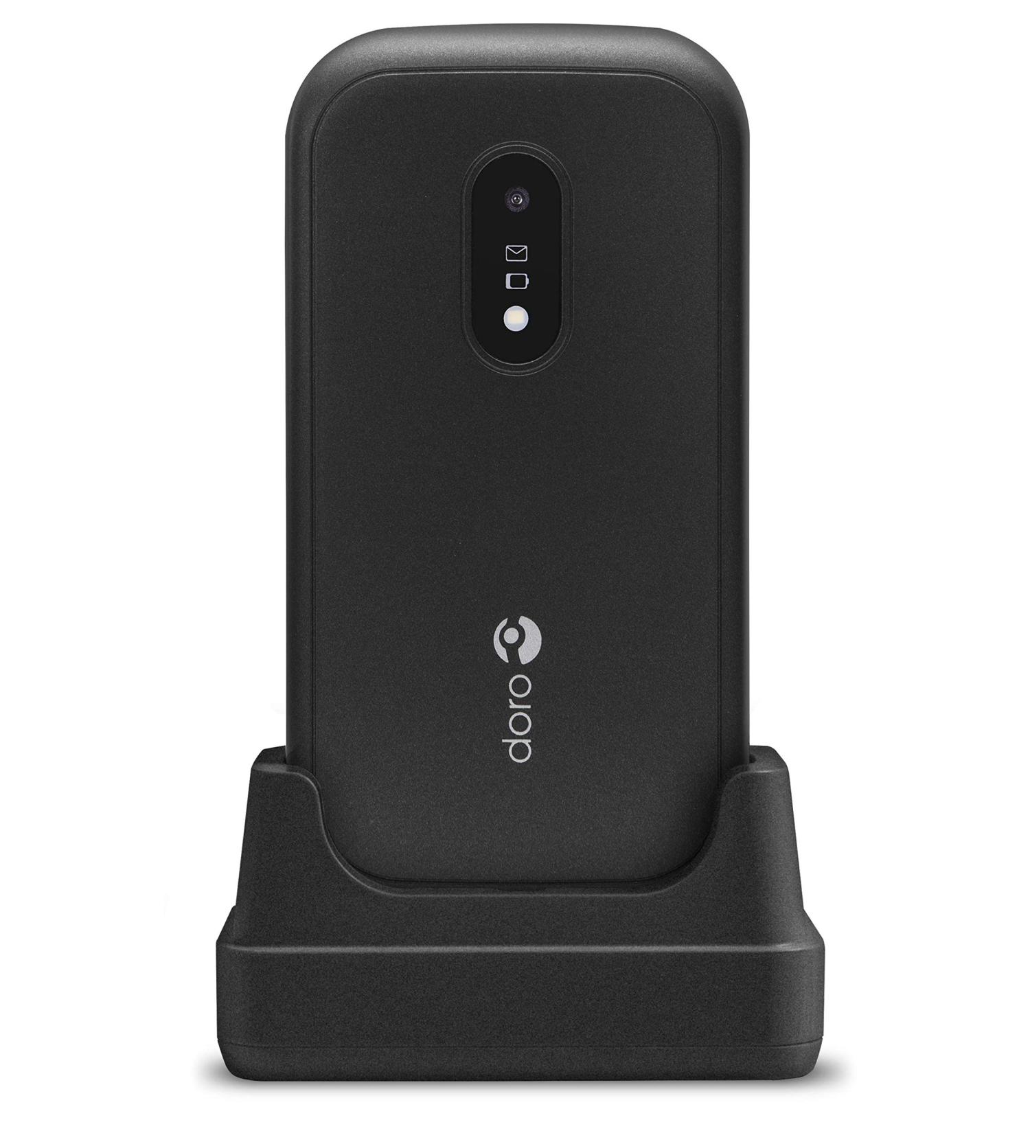 Doro 6040 Unlocked Dual SIM Clamshell Big Button Phone for Seniors | 2.8 Screen, GPS, Cradle Included (Black) UK & Irish Version - Buy Online on GoSupps.com