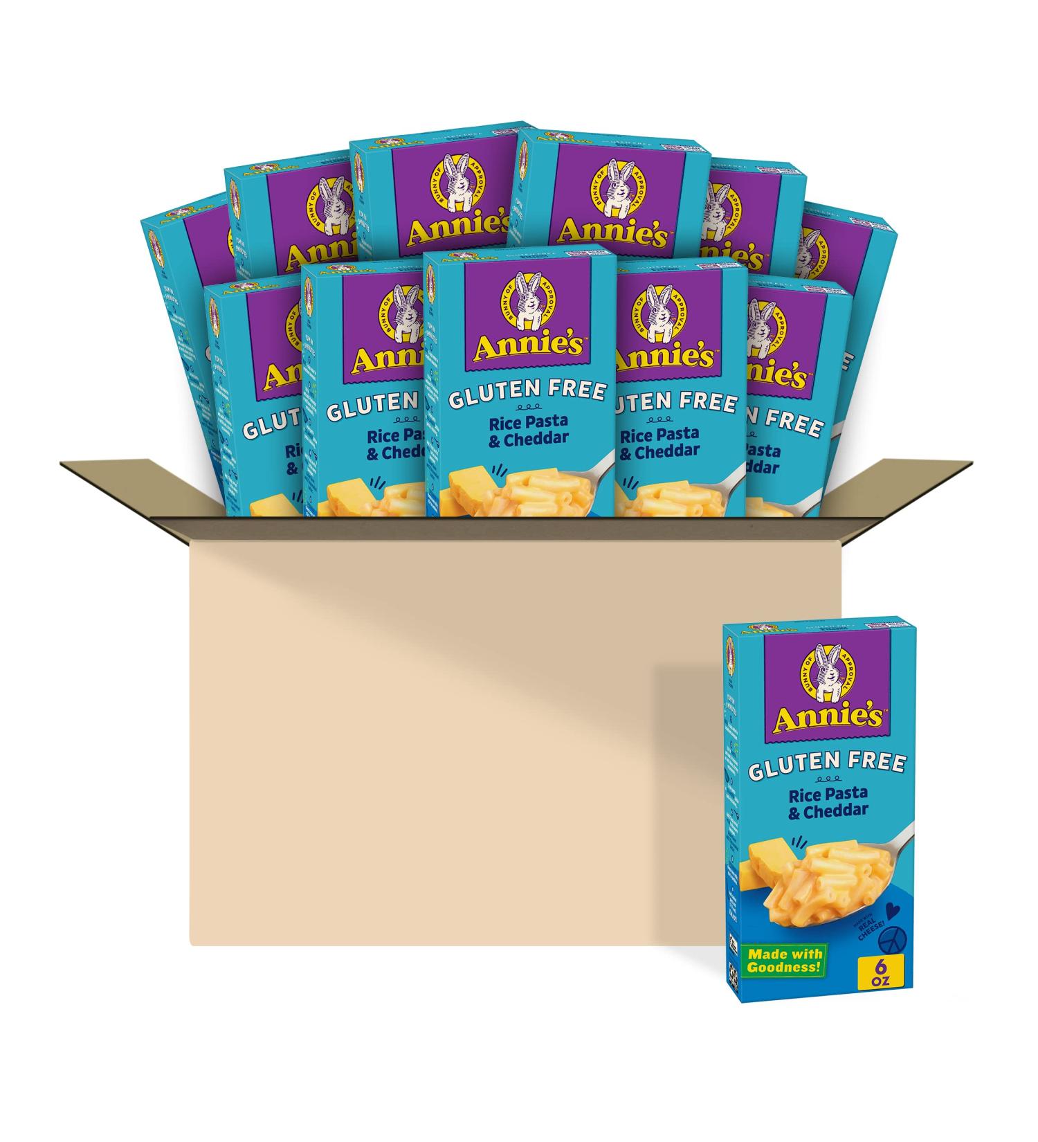Annie's Gluten Free Macaroni and Cheese - Rice Pasta & Cheddar (12 Pack - 6 oz Each) - Buy Online on GoSupps.com