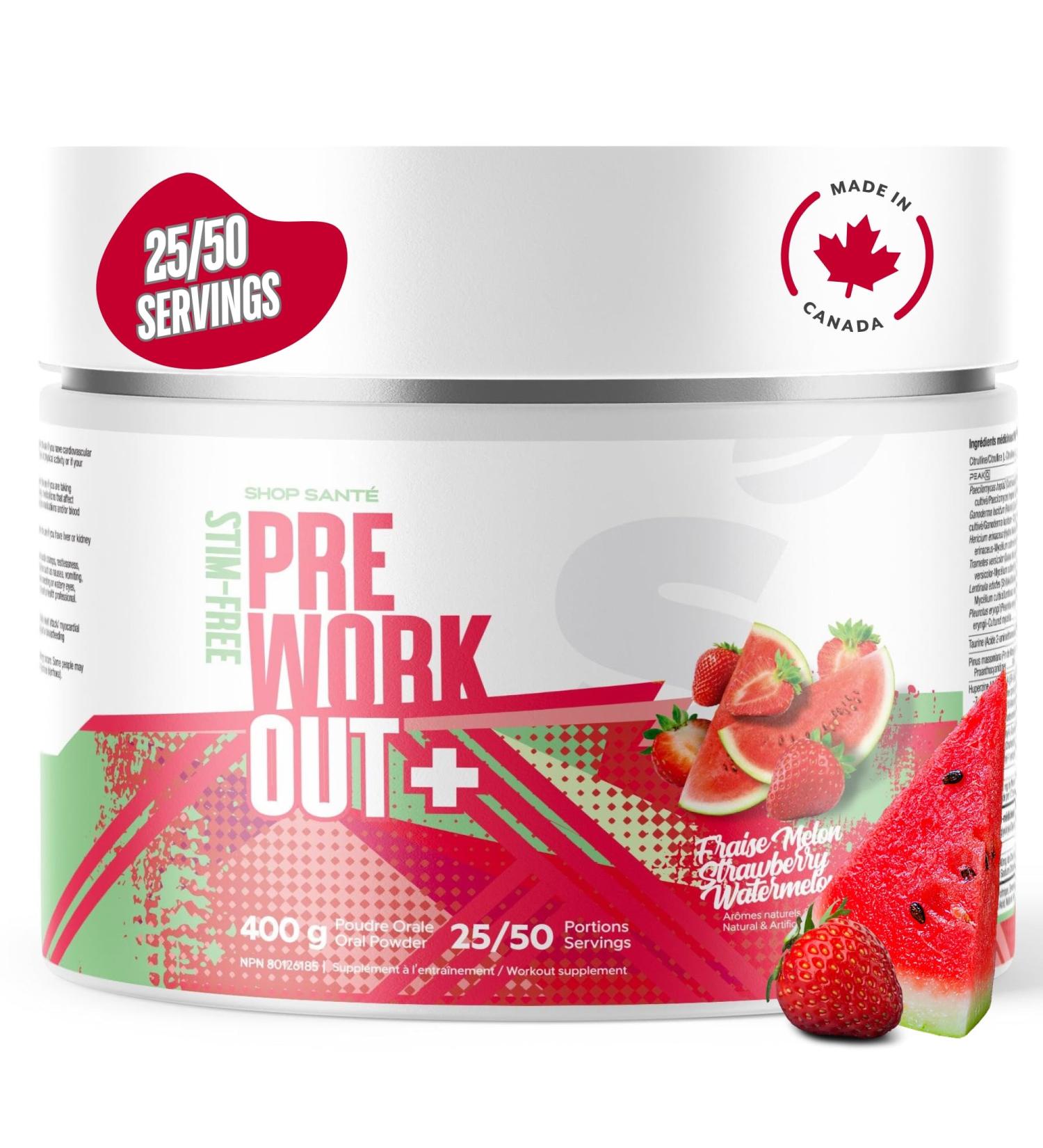 Shop Sante Pre Workout Plus Stim-Free Caffeine-Free EAA/BCAA with L-Arginine Acetyl-L-Carnitine & L- Citruline Amino Acid Supplement 50 Servings Strawberry-Watermelon - Buy Online on GoSupps.com