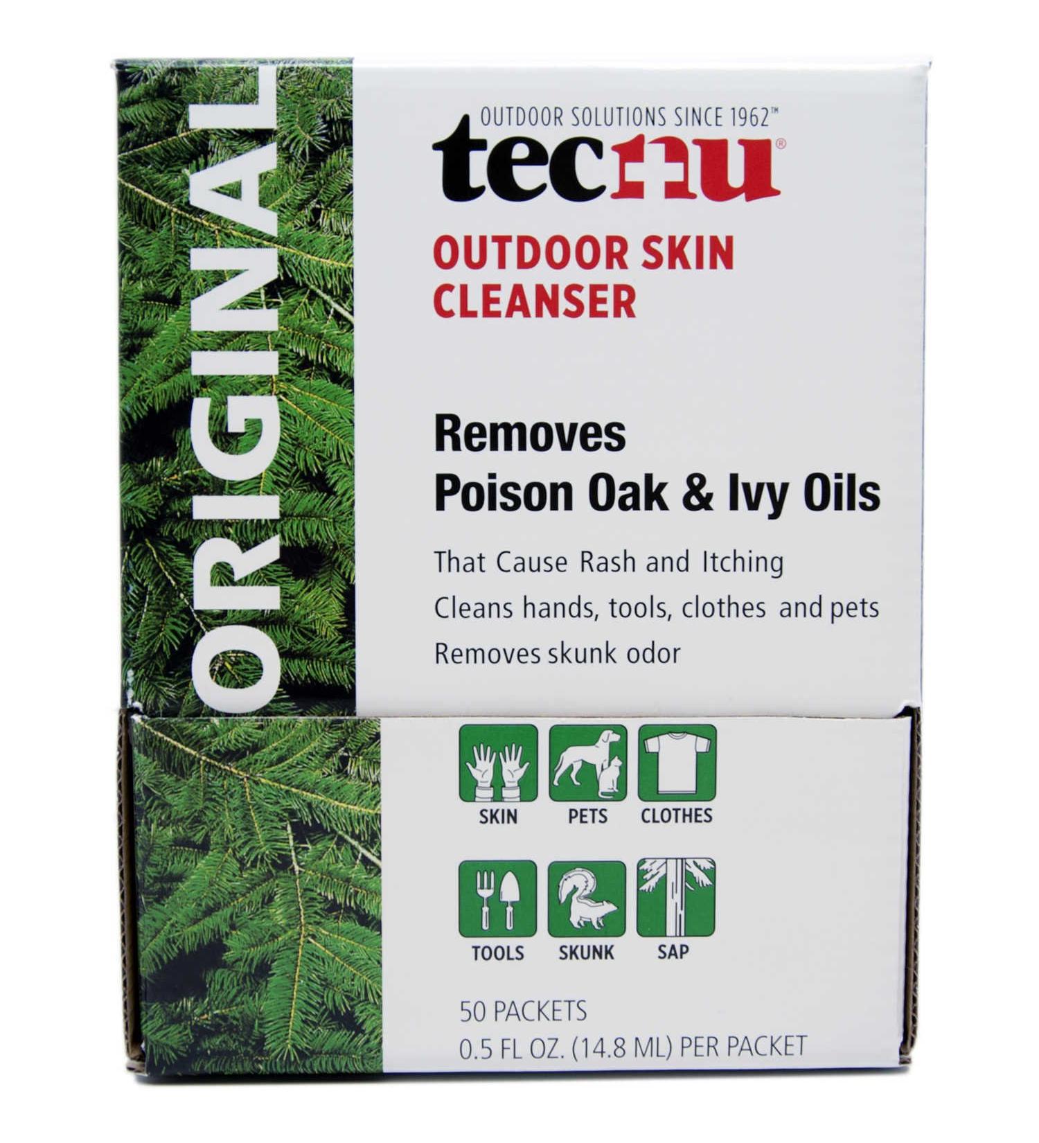 Tecnu Original Poison Oak & Ivy Outdoor Skin Cleanser Individual Use Packets -First Step in Poison Ivy Treatment, 0.5 Fl Oz (Pack of 50)