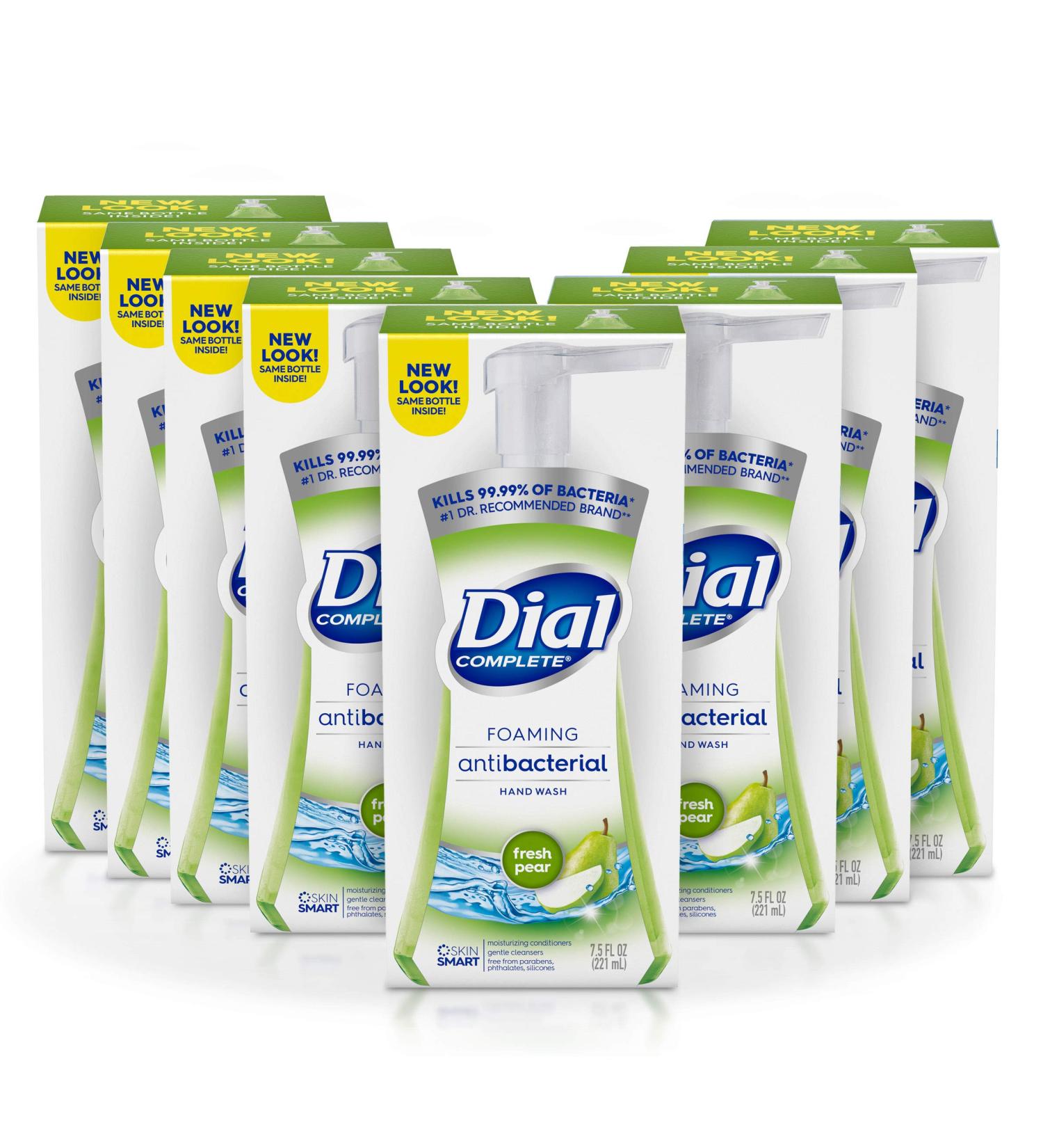 Dial Complete Antibacterial Foaming Hand Soap Fresh Pear 7.5 OZ - Pack of 8 - Buy Online on GoSupps.com