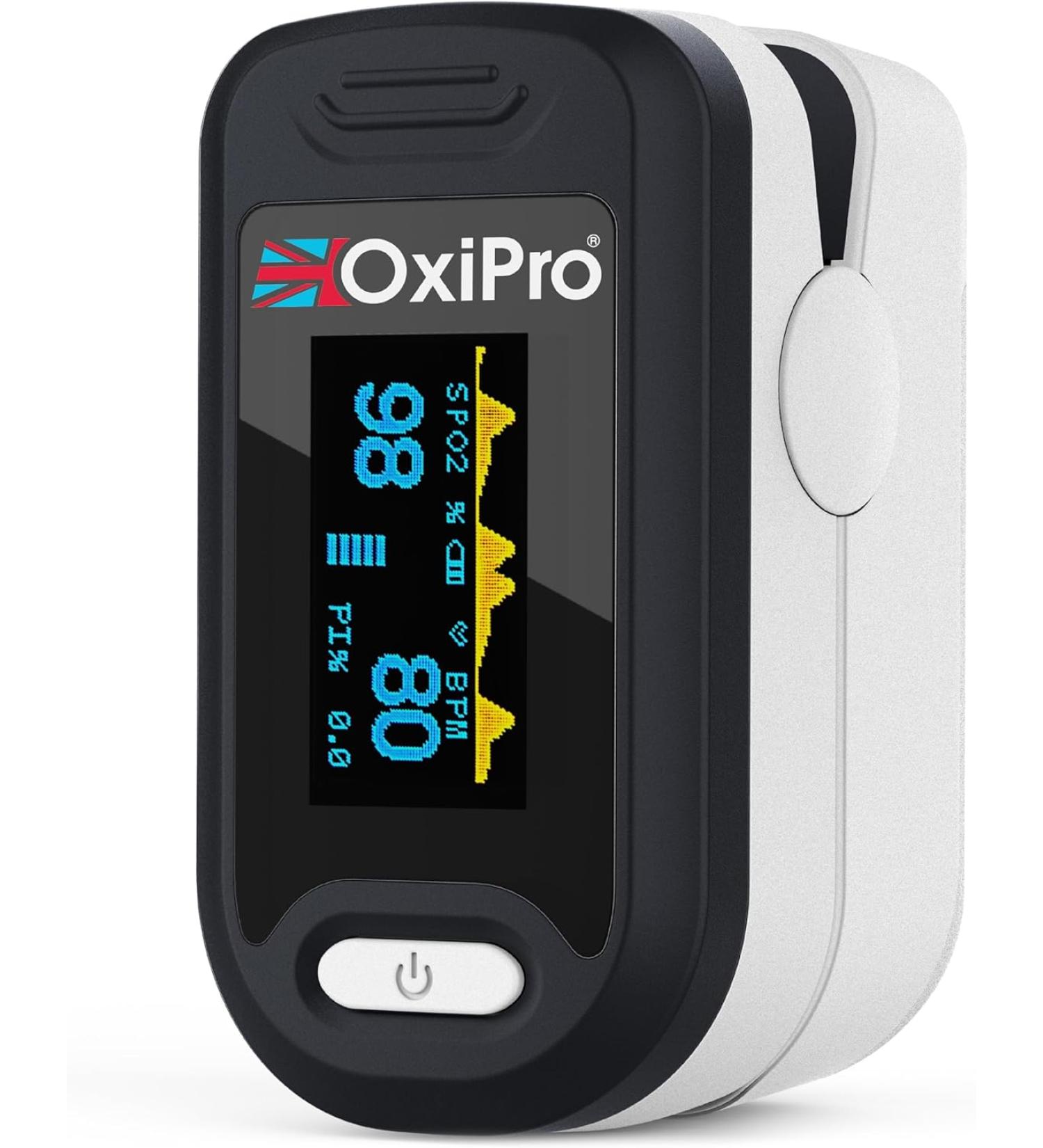 OxiPro OX2 - CE Certified Pulse Oximeter for Adults and Child | MHRA Registered Blood Oxygen Monitor | UK Approved Medical Device - Buy Online on GoSupps.com