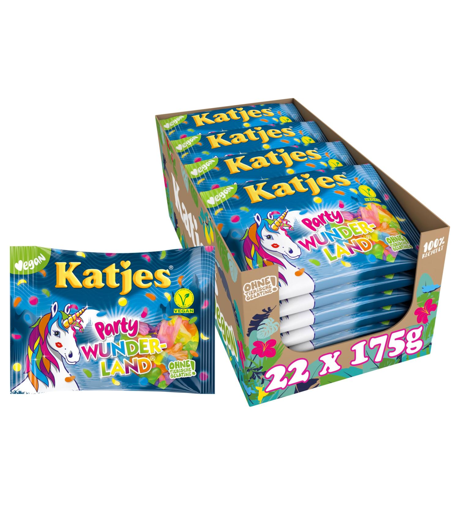 Buy Katjes Party Wunderland Storage Pack - Vegan Fruity Gum Box in Magical Shapes & Colors | 22 x 175g | International Shipping - Buy Online on GoSupps.com