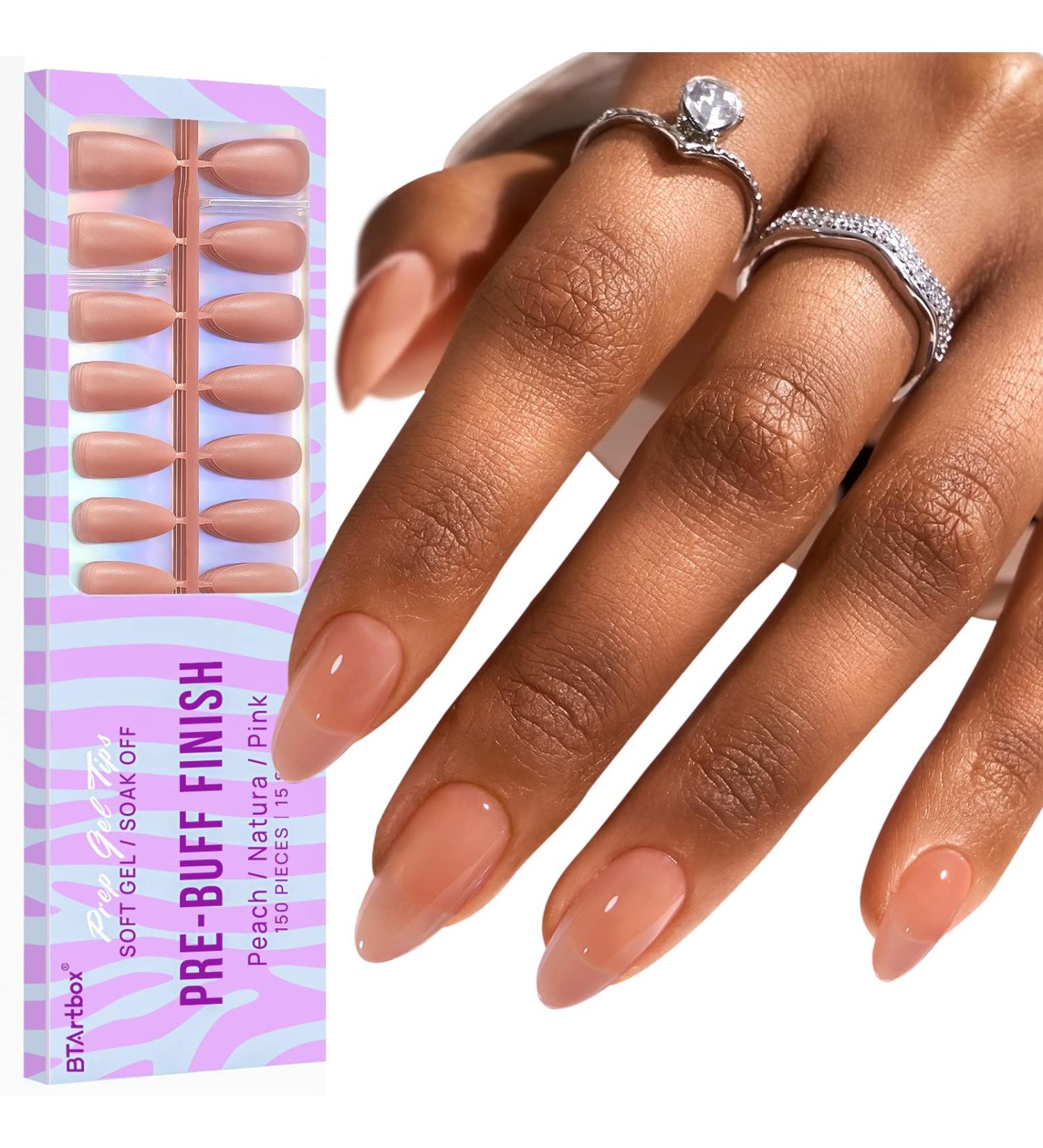 BTArtbox Medium Press On Nails - Soft Gel Almond Tips | Natural Base Color & Strong Adhesion for Perfect Short Nail Extensions - Buy Online on GoSupps.com