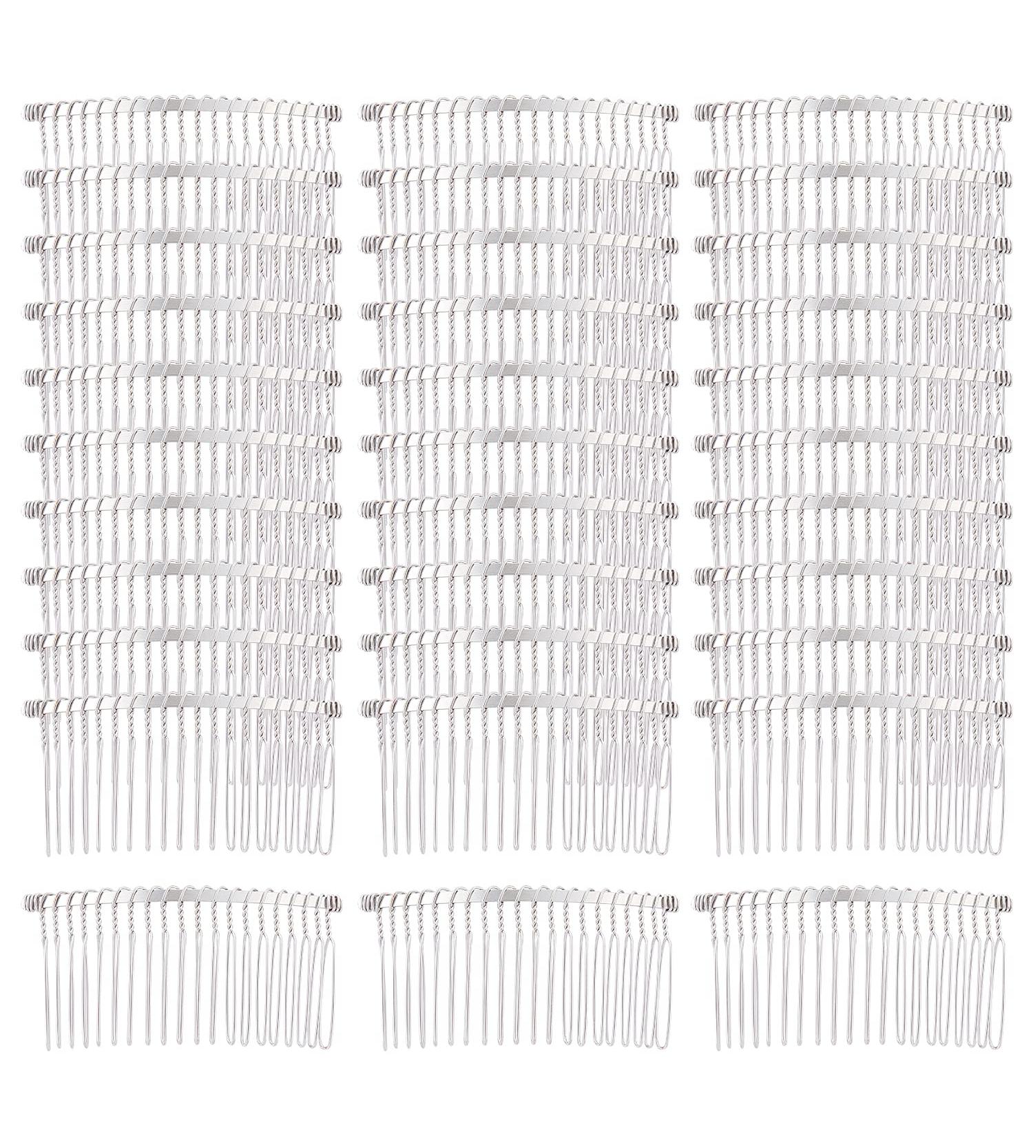 Cinaci 30 Pack Silver Metal Hair Side Combs with 20 Teeth - DIY Decorative French Headpieces for Women & Girls - Wedding & Craft Accessories - Buy Online on GoSupps.com