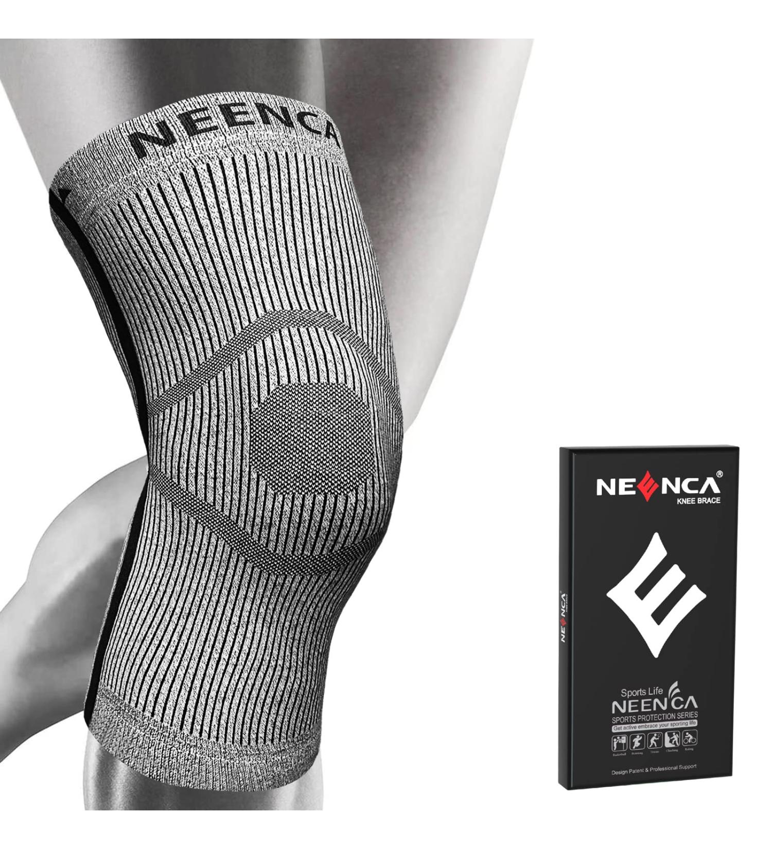 NEENCA Compression Knee Support Brace for Men & Women - Knee Pain Relief for Arthritis, Meniscus Tear, Swelling & Joint Inflammation - Medium Gray - Buy Online on GoSupps.com