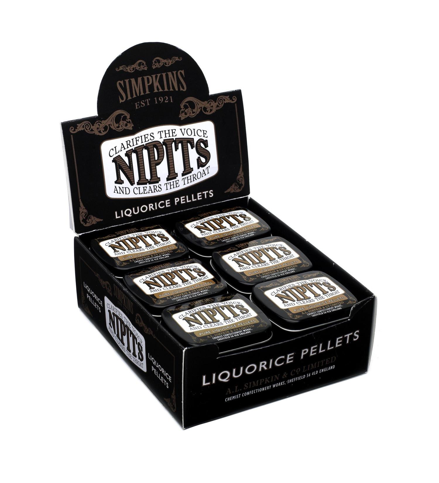 Simpkins Nipits Liquorice Pellets 18 x Pocket-Sized Tins