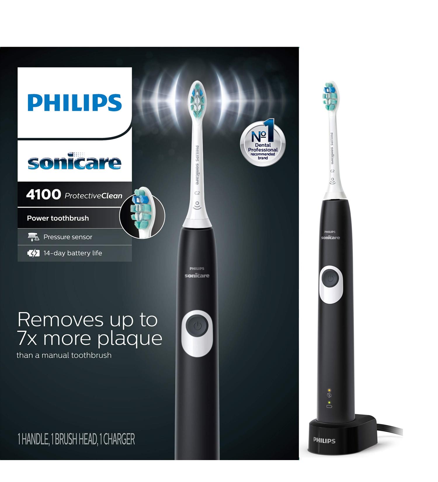 Philips Sonicare ProtectiveClean 4100 Rechargeable Electric Toothbrush Black HX6810/50 - Older Version 4100 - Buy Online on GoSupps.com