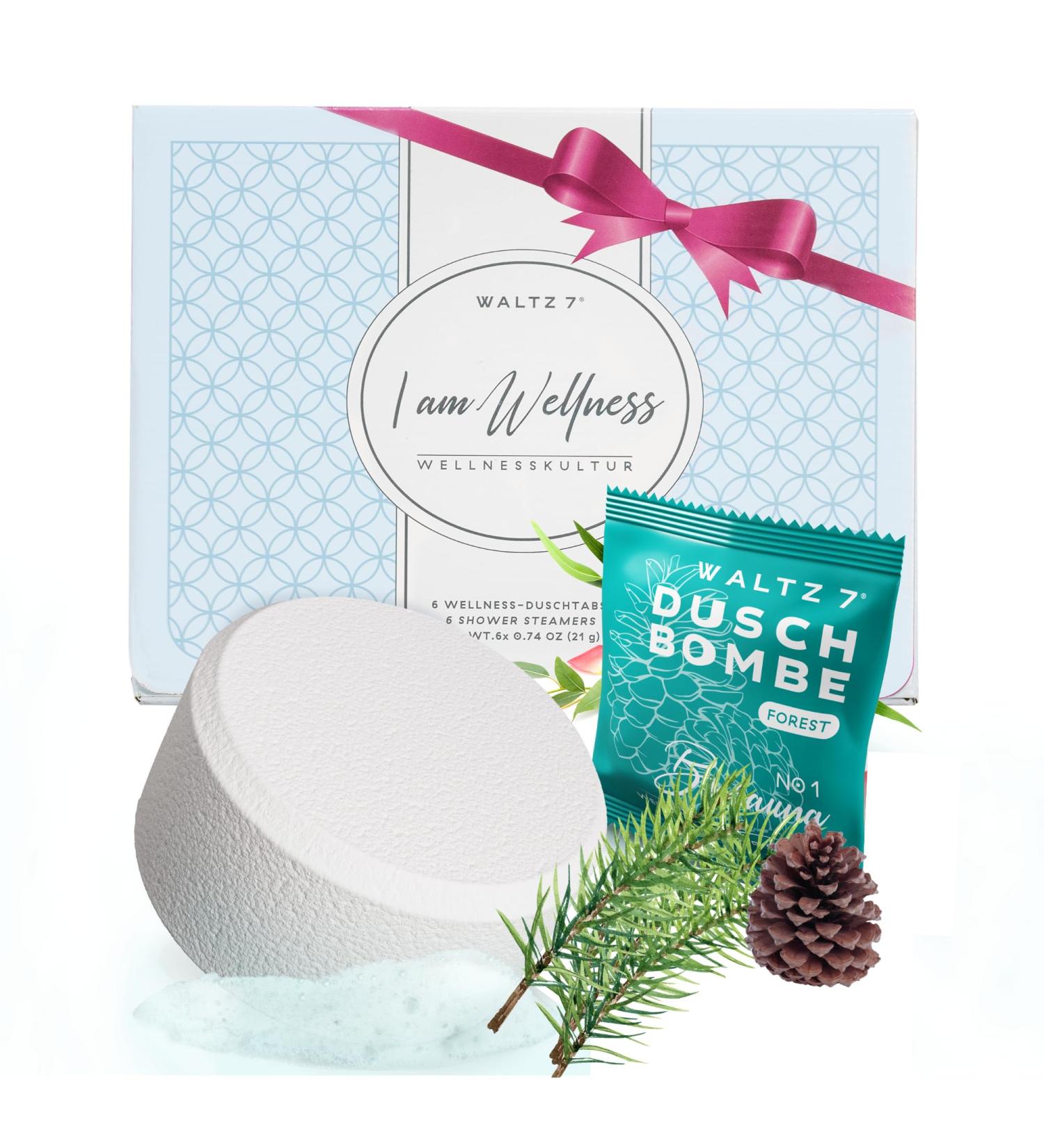 Waltz 7 Spruce Shower Bombs Set | Natural Essential Oils | Vegan Aromatherapy & Relaxation Gifts | Wellness in the Bathroom - Buy Online on GoSupps.com
