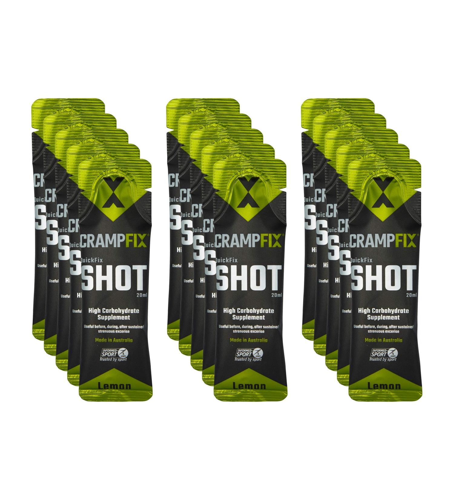Sports Shot - All Natural Muscle Cramp Relief in Seconds | Easy Carry Lemon Sachets (15 Pack) for Instant Recovery - Buy Online on GoSupps.com