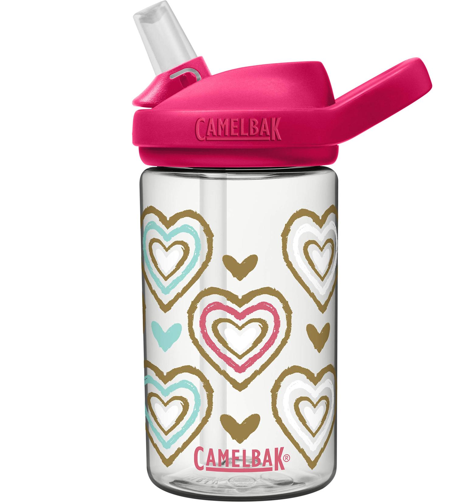 Eddy+ Kids 14oz BPA-Free Water Bottle with Straw - Hearts Design - Buy Online on GoSupps.com
