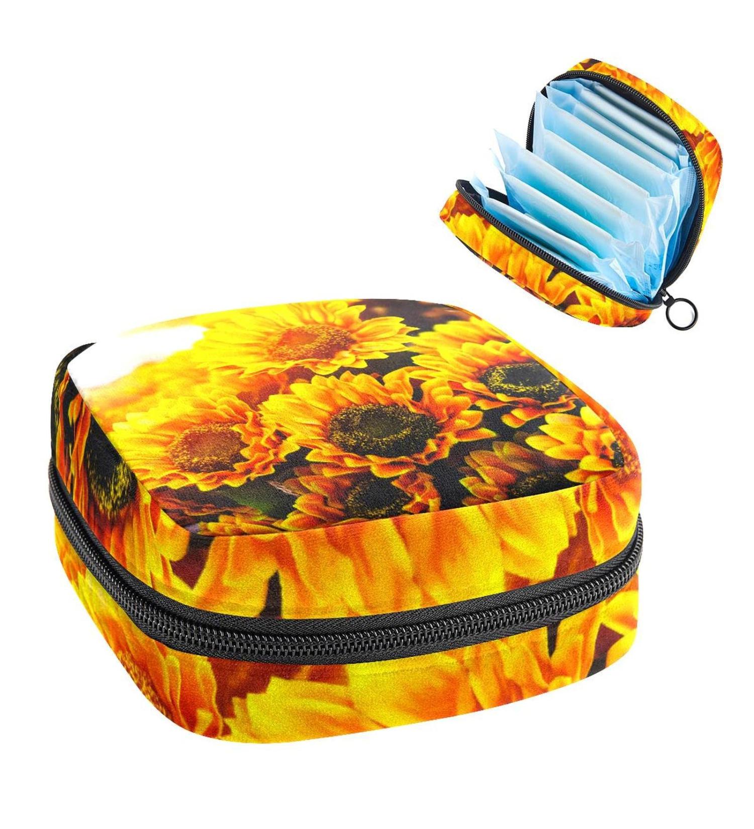 Buy Women's Bonds Storage Pockets Stillpad Holder - Sunlight & Sunflower Portable Period Kit | Feminine Product Bag for Women & Girls - Buy Online on GoSupps.com