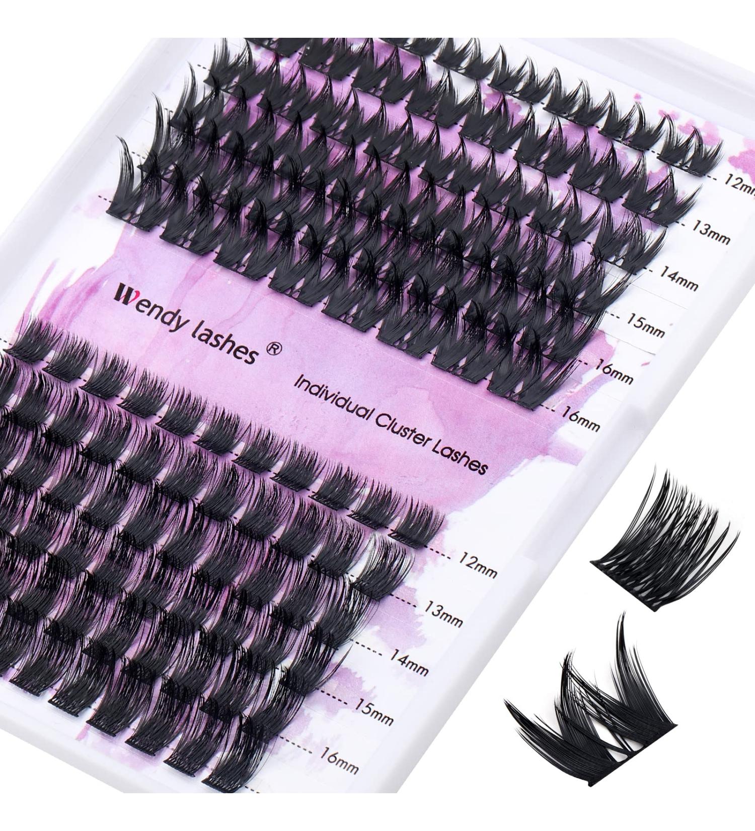 Cluster Eyelash Extensions - D Curl Mixed Individual Lashes 0.07mm 12-16mm | Soft Fluffy DIY Lash Extensions - Wendy Lash Clusters - Buy Online on GoSupps.com