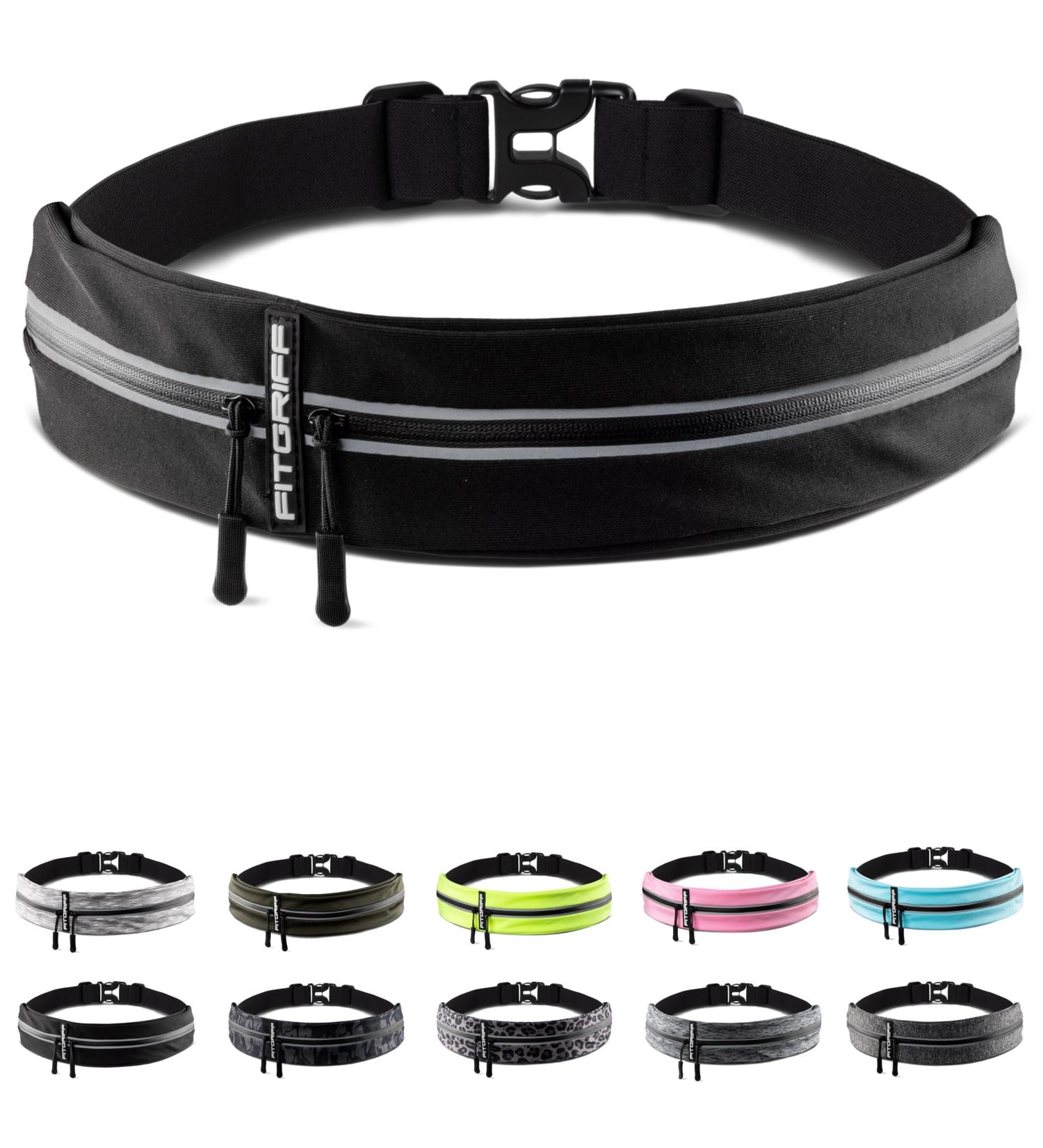 FITTEGE Plassers for Choil - Versatile Running Bag & Sports Belt for All Smartphones | Jogging Fitness & Sport | Adjustable 62-90cm Waist - Black - Buy Online on GoSupps.com