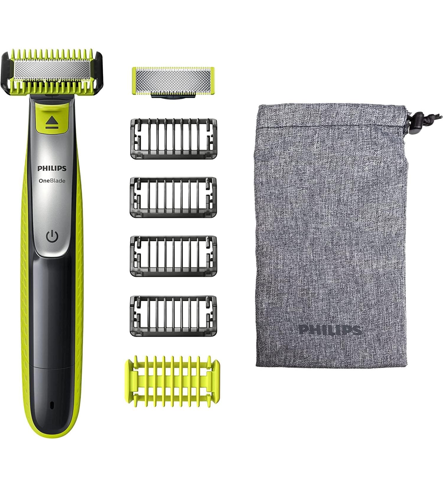 Philips OneBlade Hybrid Body and Face Trimmer Kit | 4 Lengths, 2 Extra Blades | Lime Green Charcoal Grey | QP2630/30 - Buy Online on GoSupps.com