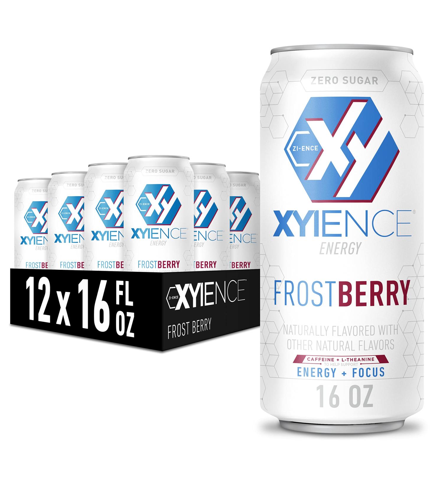XYIENCE Energy Drink Frost Berry Blast 16oz (Pack of 12) - Sugar Free, Zero Calories, Natural Flavors, Vitamin Fortified - Buy Online on GoSupps.com
