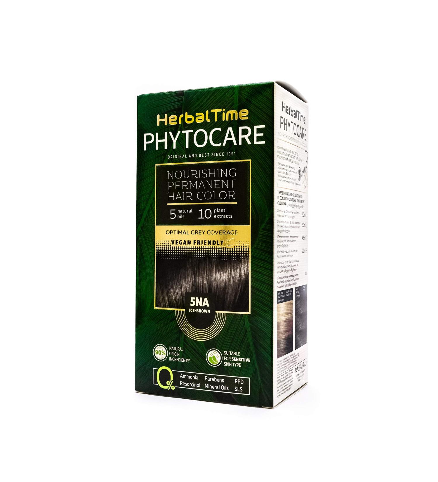 Herbal Time Phytocare Ice Brown 5NA - Professional Natural Hair Color | Ammonia-Free PPD-Free SLS-Free Paraben-Free | Nourishes & Protects Your Hair | International Shipping Available - Buy Online on GoSupps.com