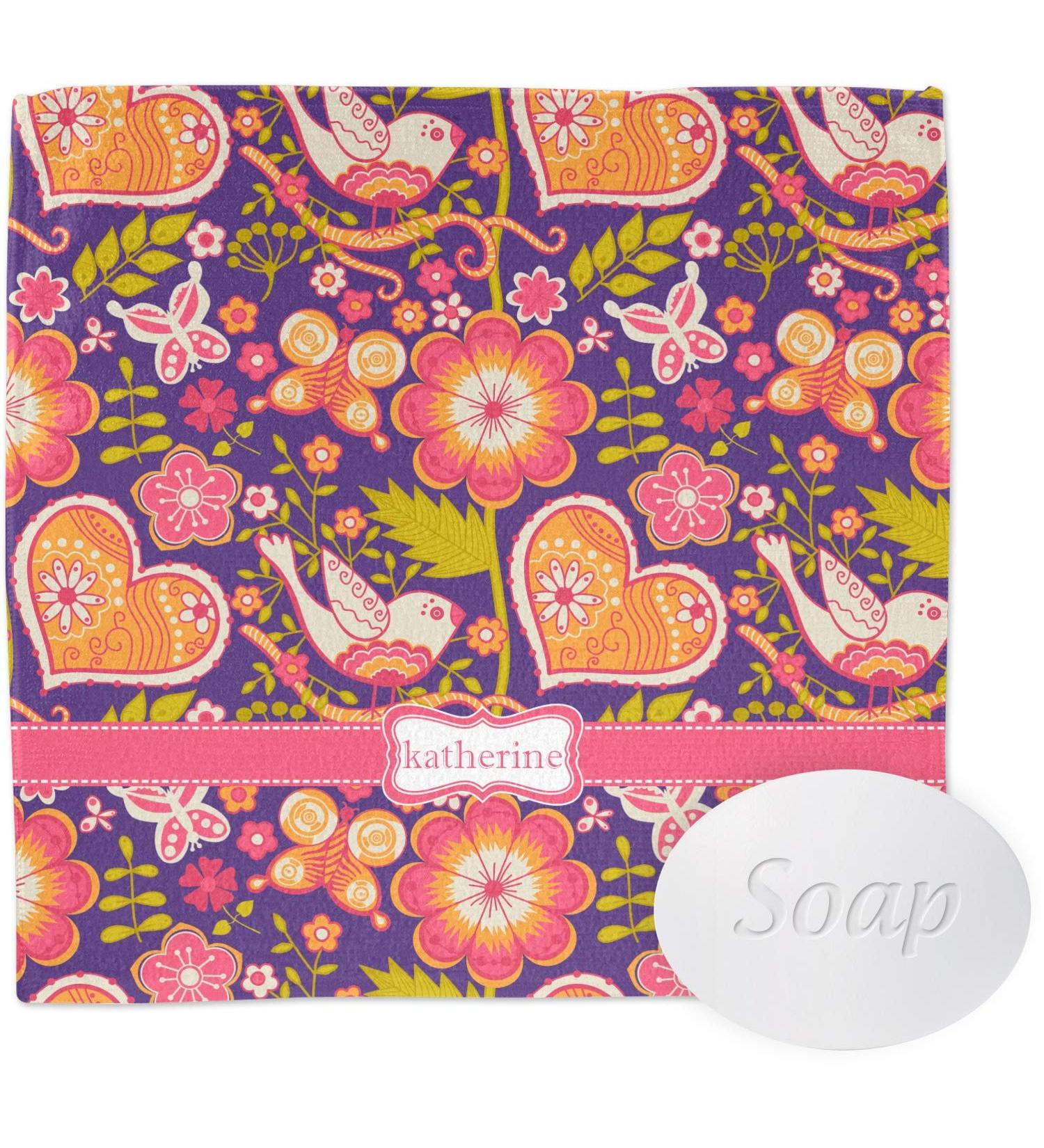 YouCustomizeIt Personalized Birds & Hearts Washcloth