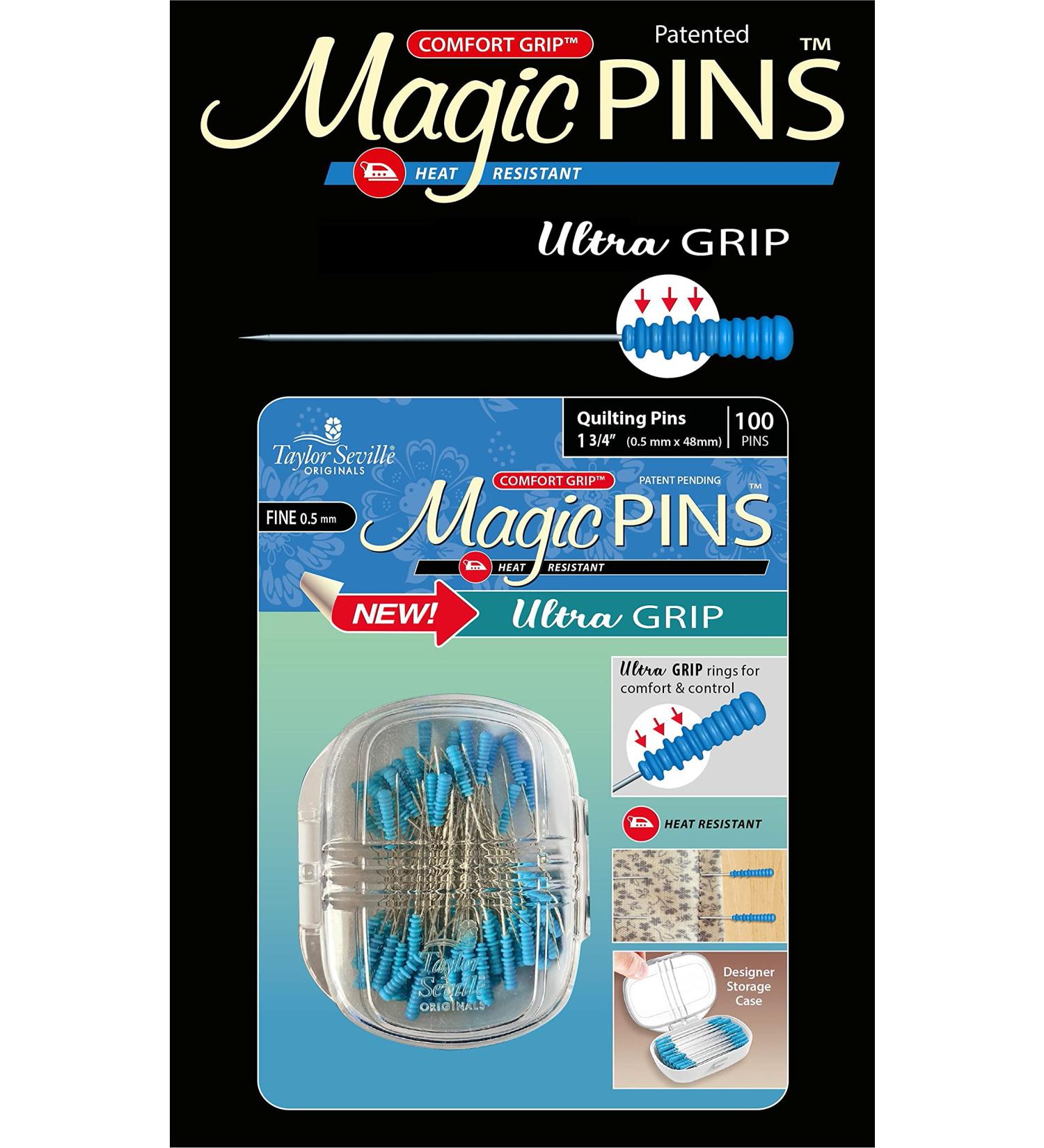 Taylor Seville Magic Pin Ultra Grip Quilting Fine 100pc - Originals for Precision Sewing - Buy Online on GoSupps.com