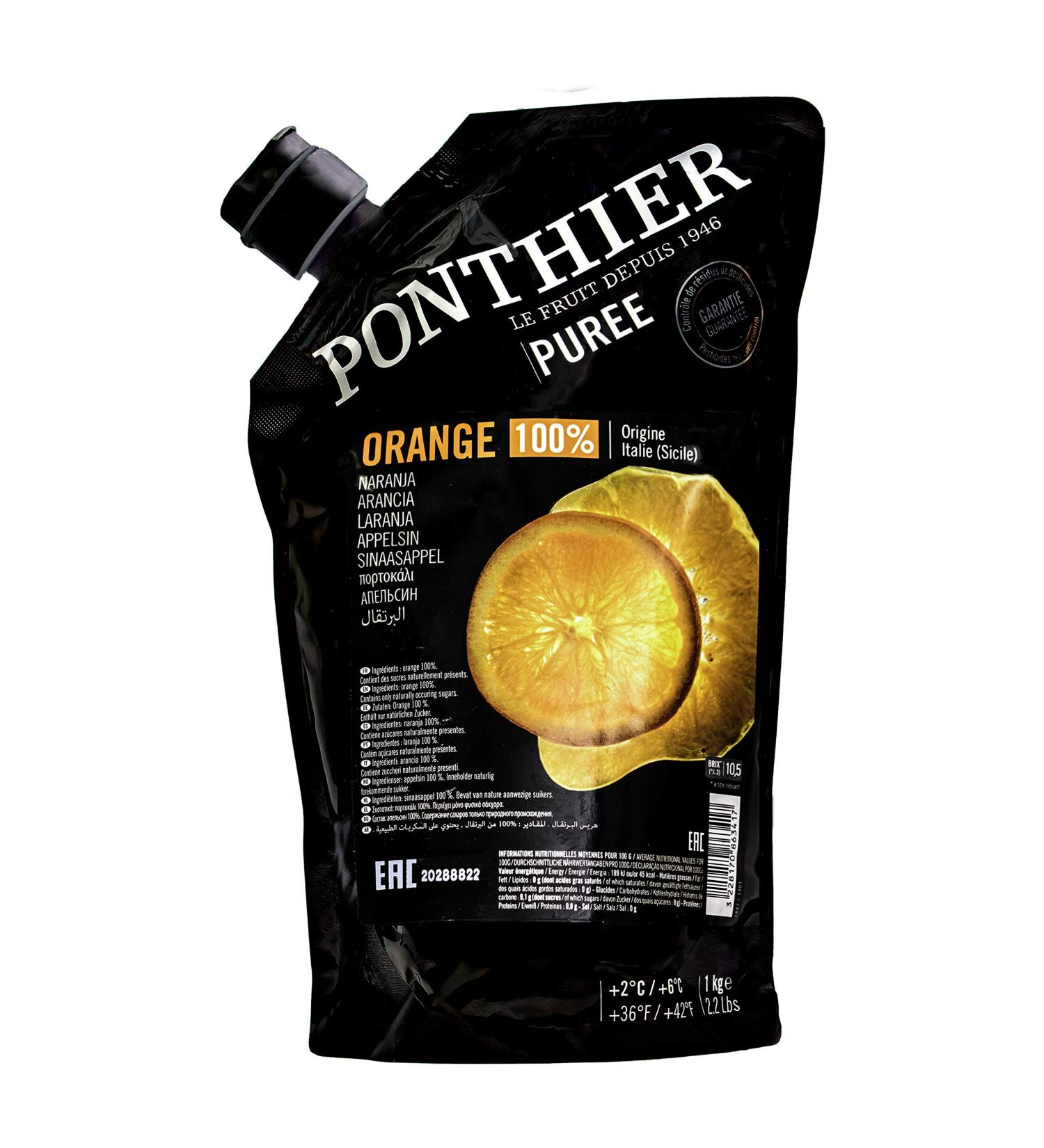 Food-United Orange Valencia Puree - 12x1kg Citrus Fruit Puree for Smoothies Sorbets & Juices | Ponthier - Buy Online on GoSupps.com
