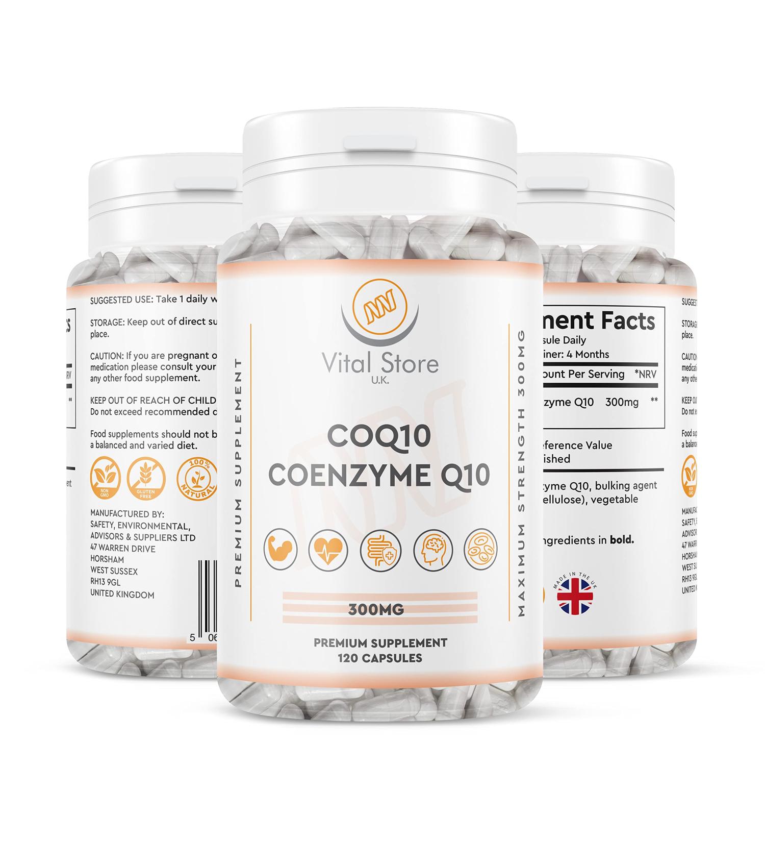 CoQ10 300mg - 120 Vegan Capsules | High Strength CoEnzyme Q10 Supplement | UK Made - Buy Online on GoSupps.com