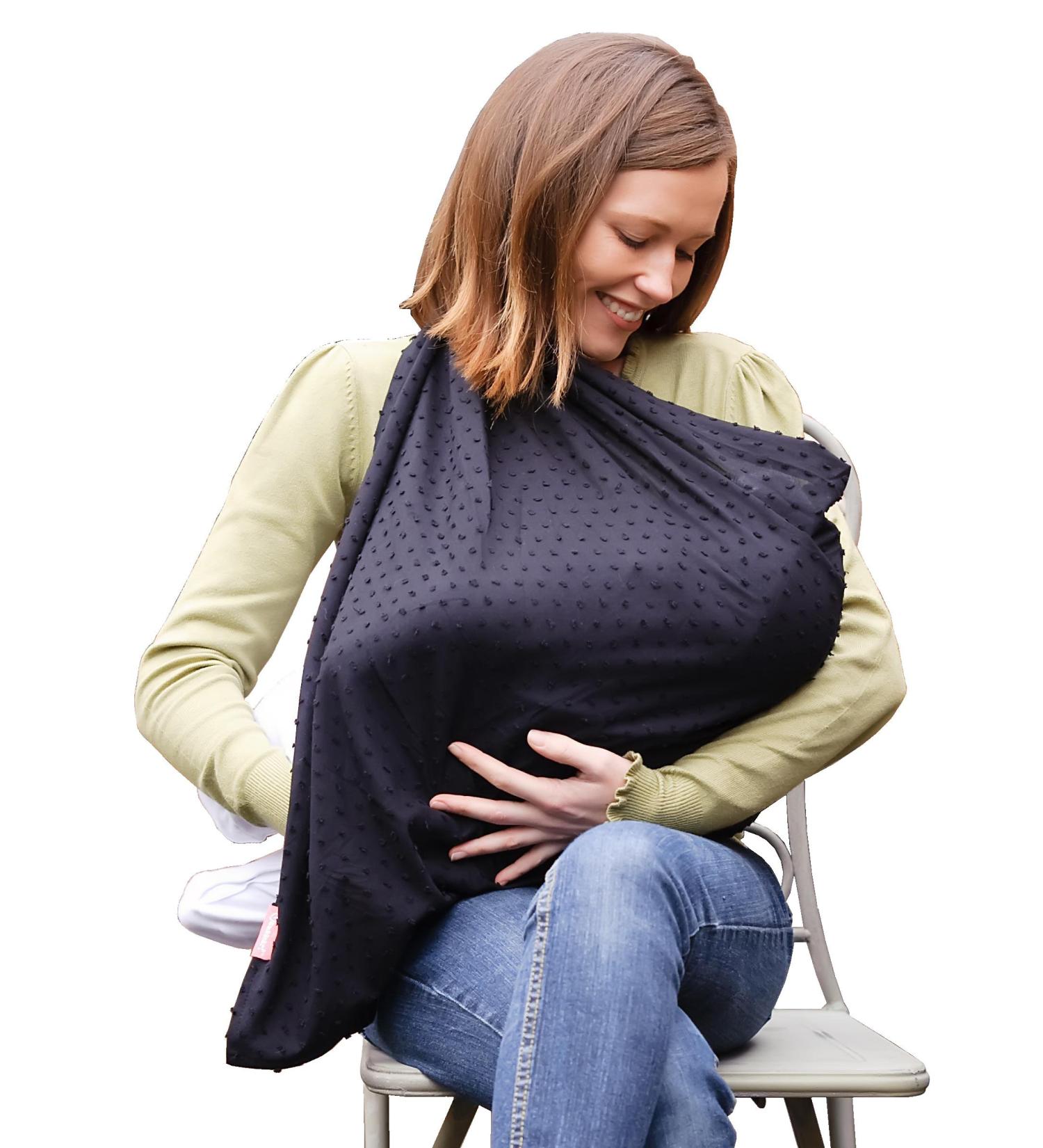 Mamascarf Nursing Cover - Lightweight 100% Cotton (Black) - Buy Online on GoSupps.com