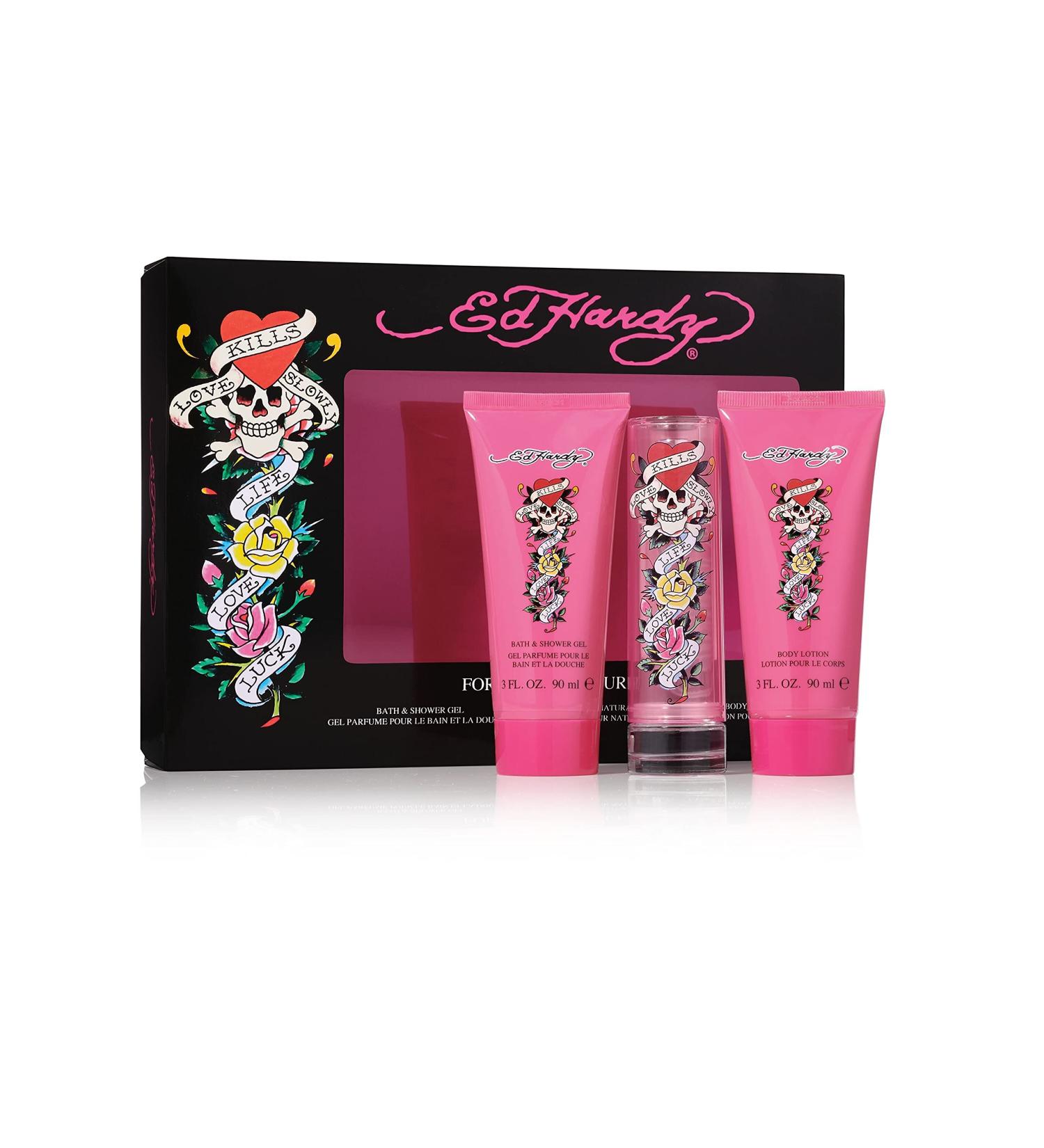 Ed Hardy Women's Fragrance 3 Piece Gift Set 1.7 fl. oz. Eau de Parfum - Buy Online on GoSupps.com